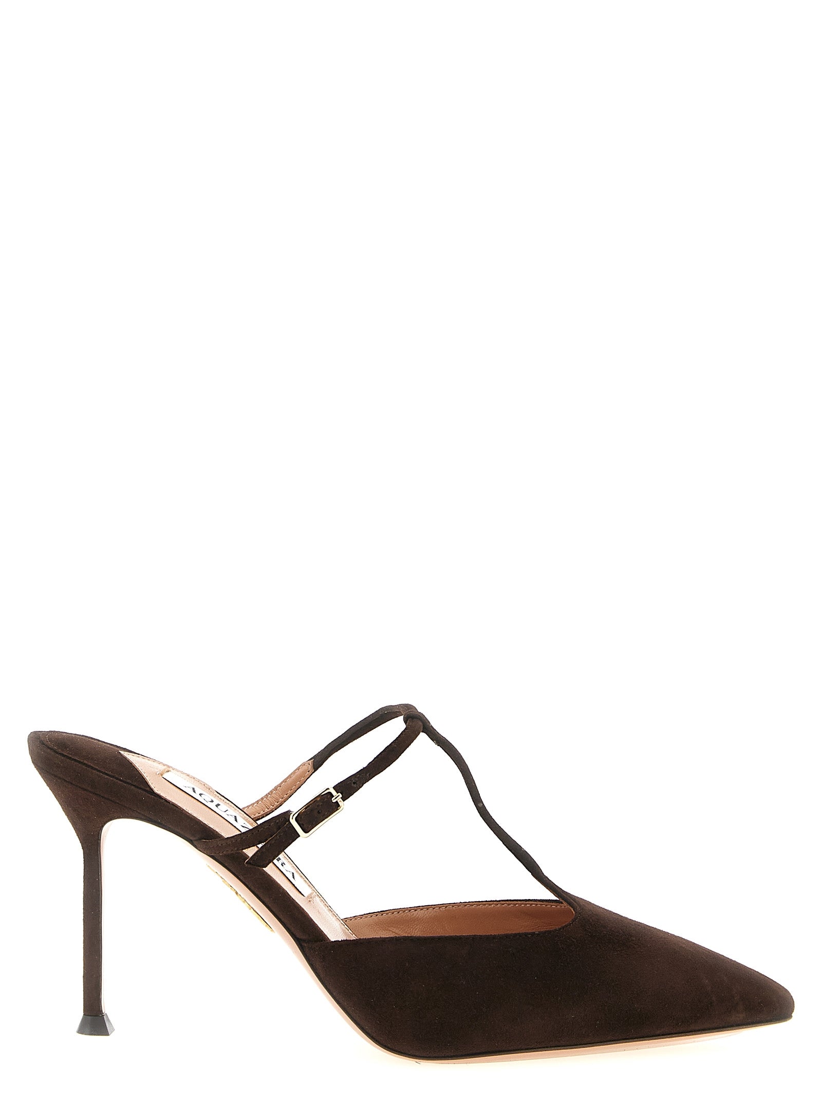 Step into a realm of elegance with Aquazzura's Brown Goatskin High Heel Pumps, where artisanal craftsmanship meets timeless allure, perfect for any sophisticated occasion.