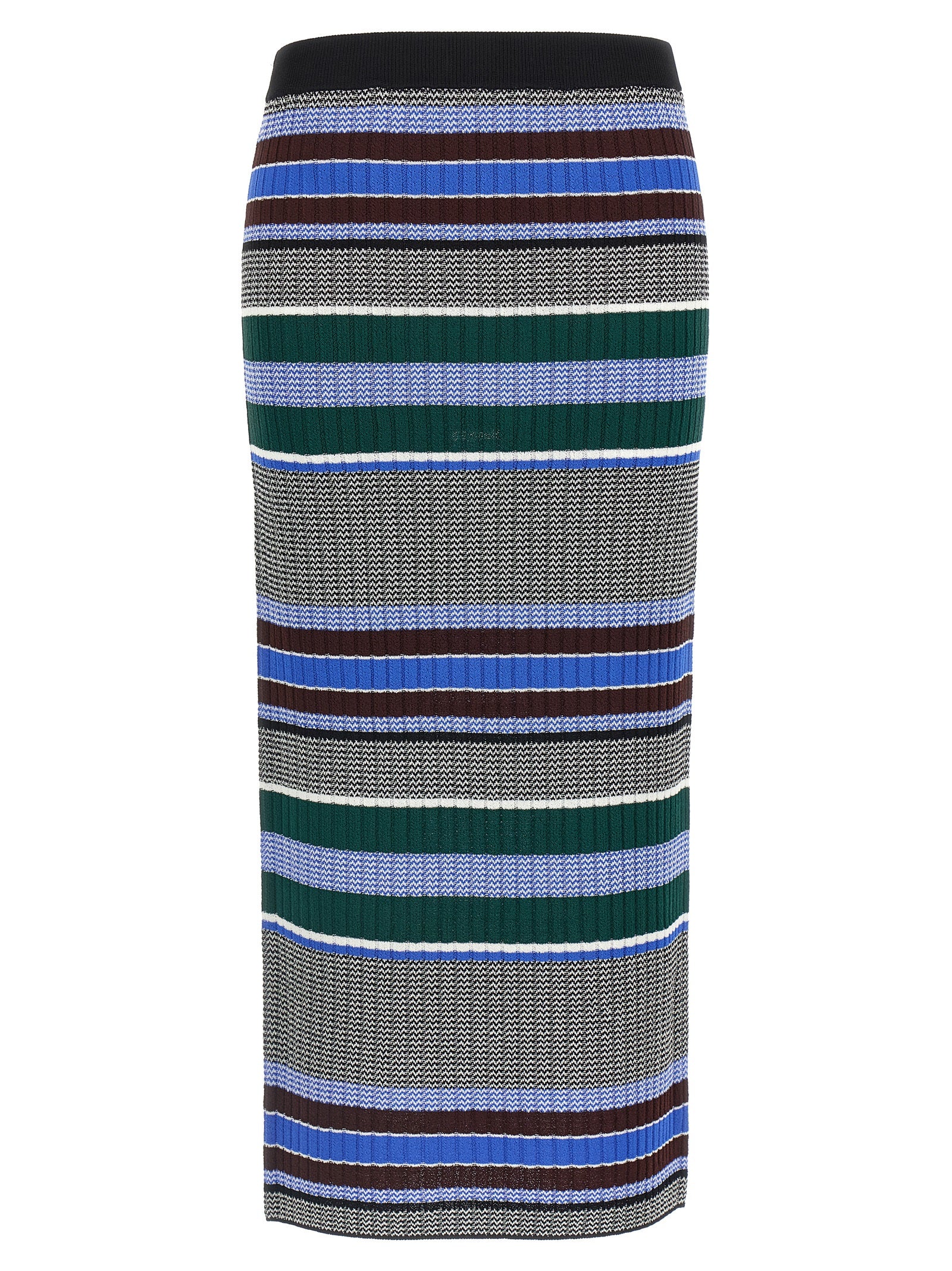 Discover the PINKO Multicolor Viscose Midi Skirt from the Terra collection, crafted from luxurious ribbed knit for an elevated, sophisticated allure.
