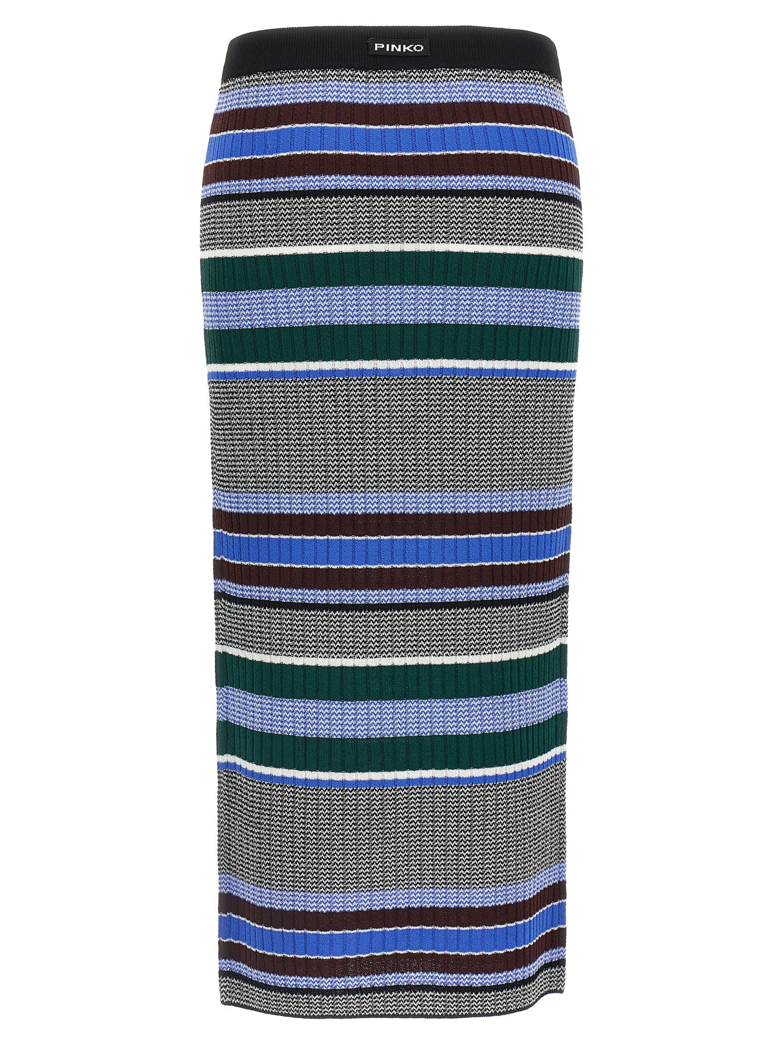 Discover the PINKO Multicolor Viscose Midi Skirt from the Terra collection, a luxurious blend of ribbed stretch knit that elevates your style with vibrant sophistication.