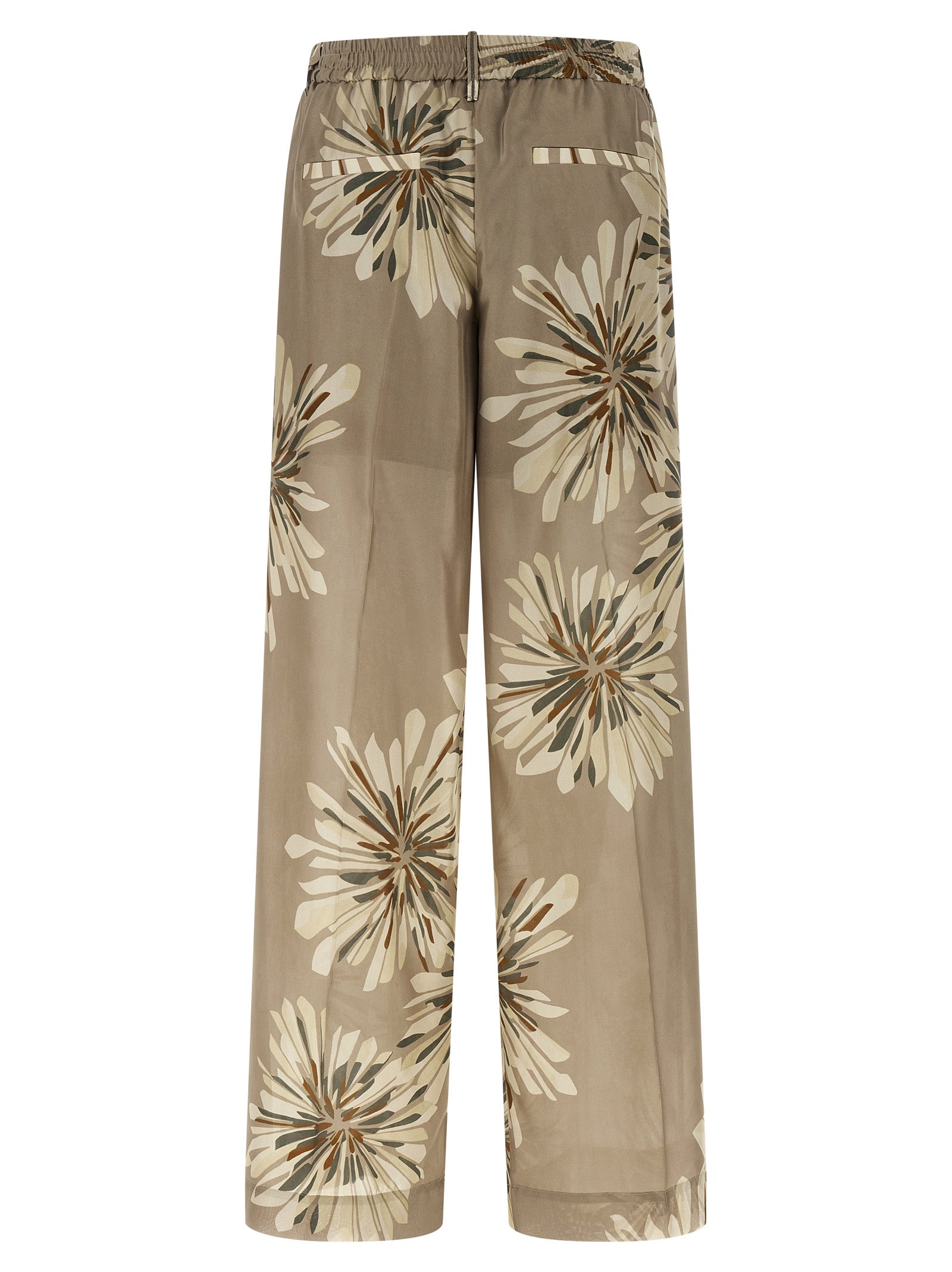 Brunello Cucinelli Bicolor Silk Casual Pants, Artisanal Luxury