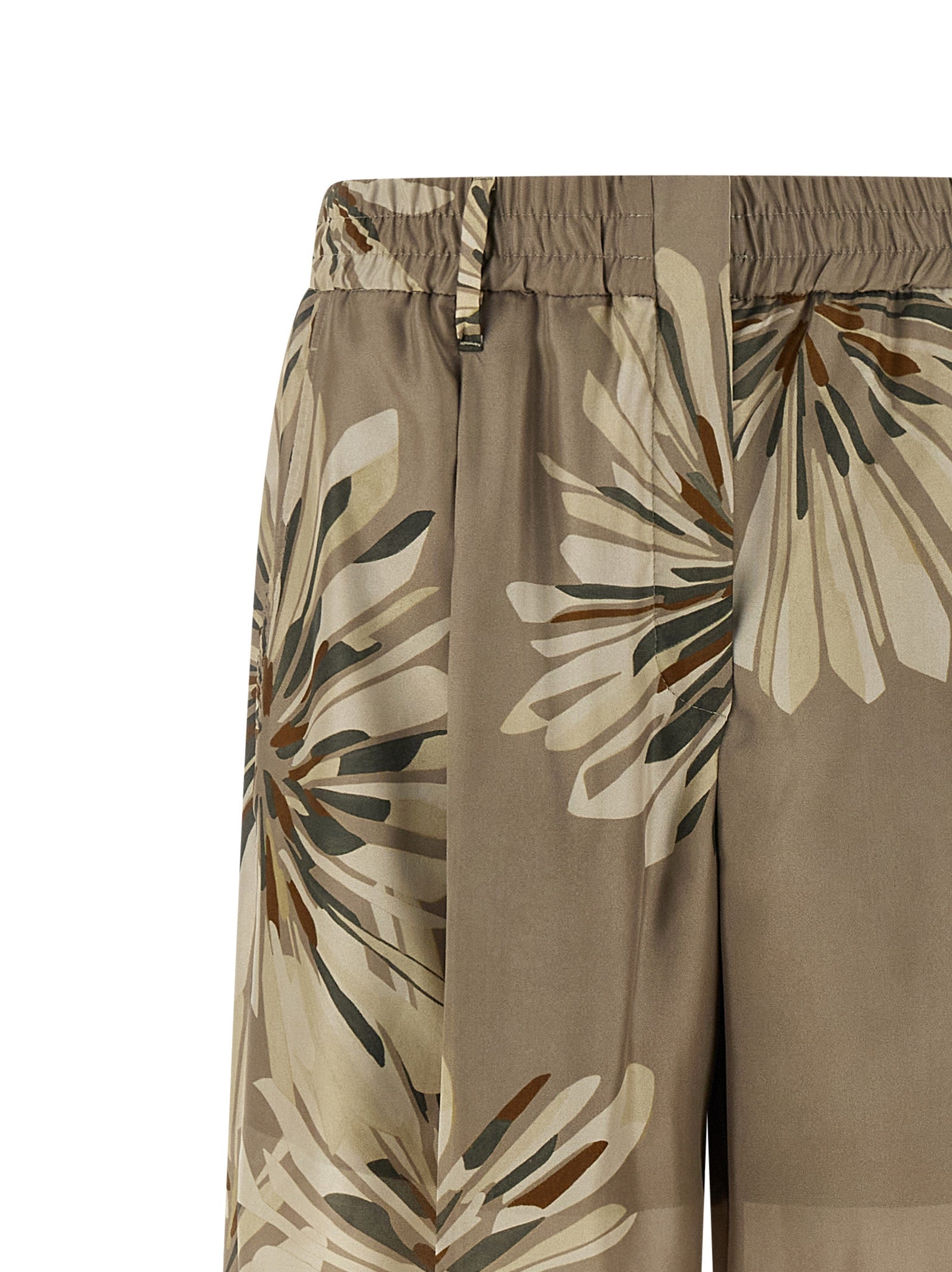 Brunello Cucinelli Bicolor Silk Casual Pants, Artisanal Luxury