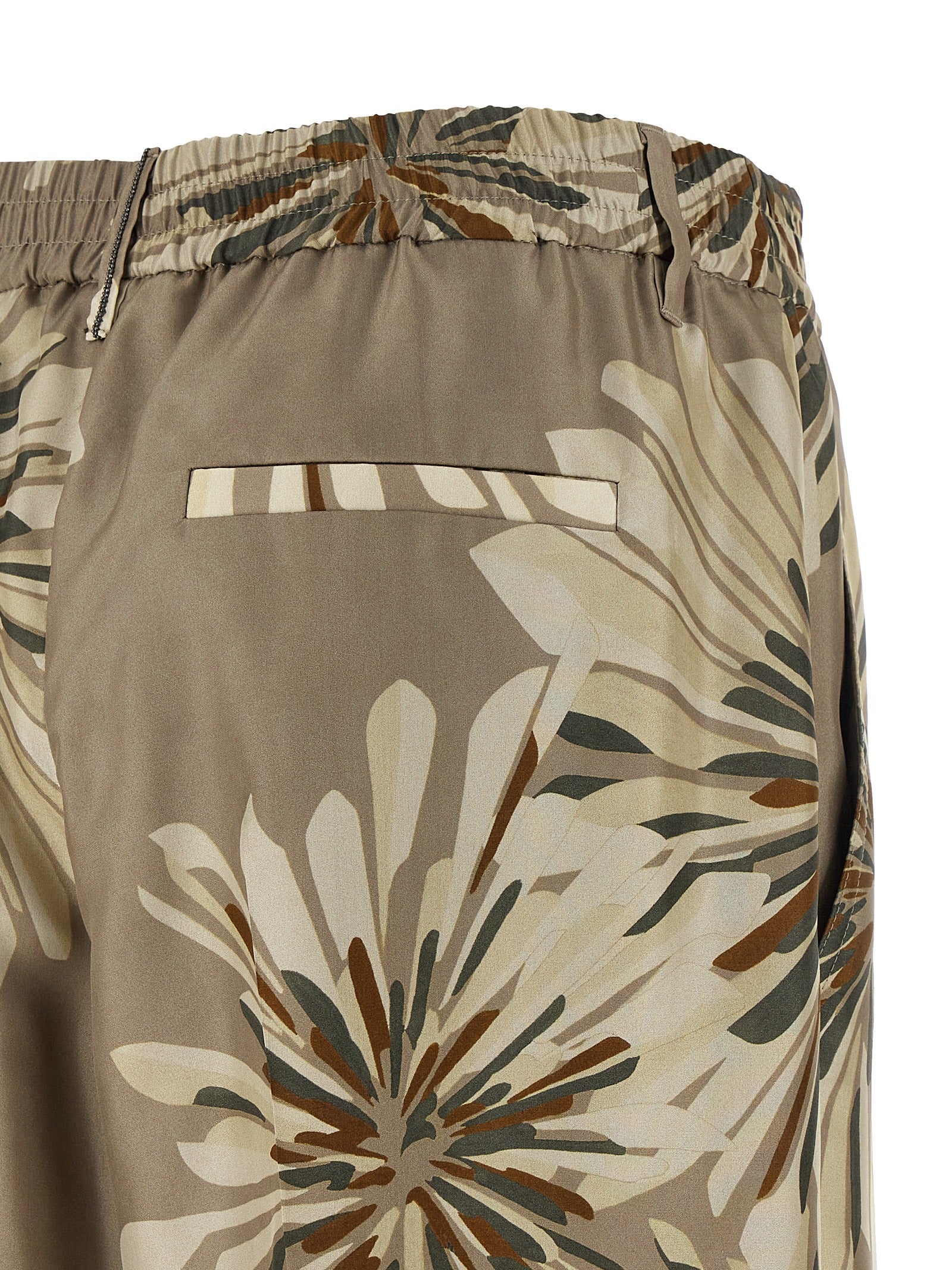 Brunello Cucinelli Bicolor Silk Casual Pants, Artisanal Luxury