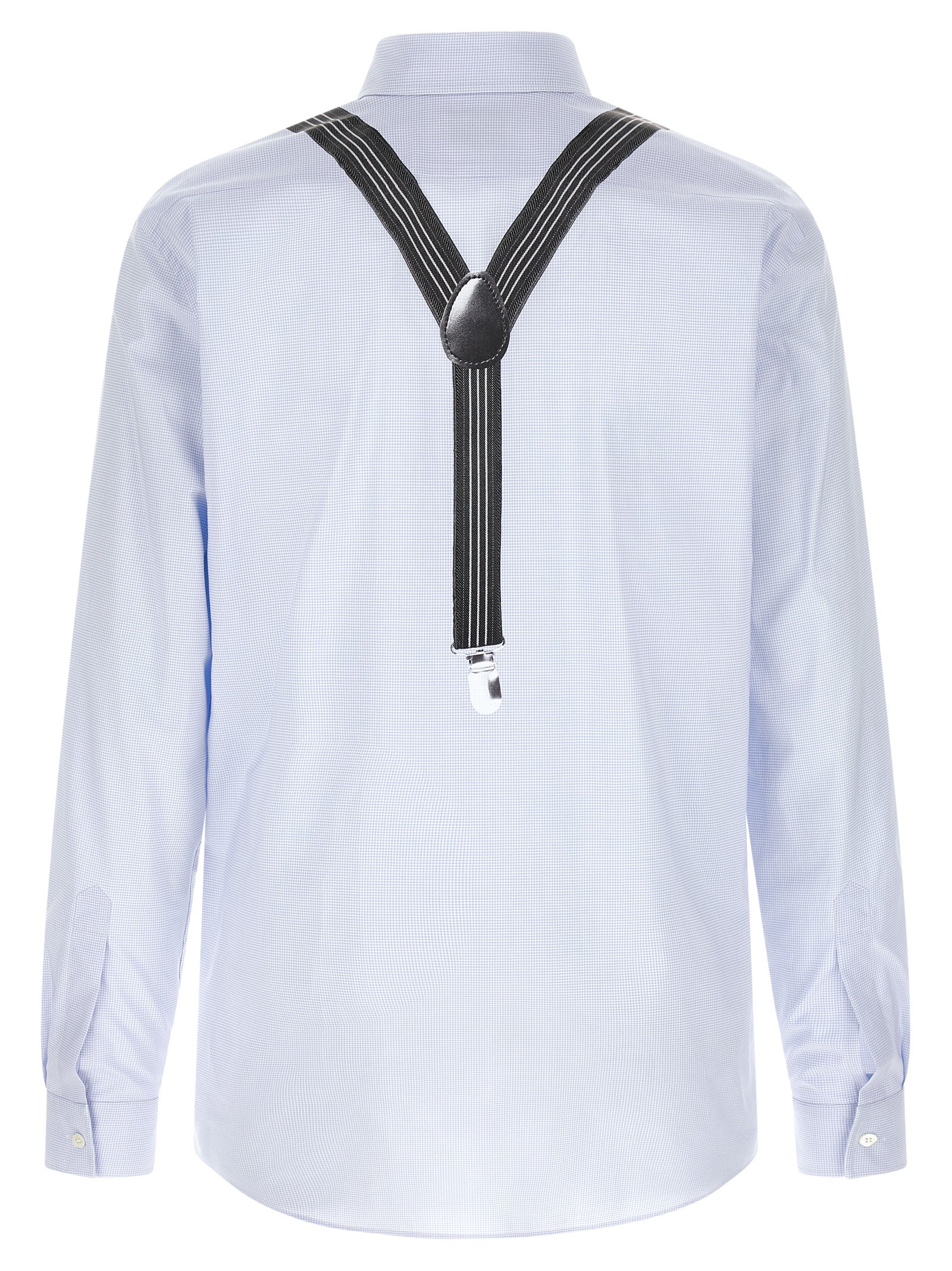 Elevate your style with the Moschino Blue Cotton Blouse, a masterpiece of Italian craftsmanship featuring a unique trompe-l’œil print that embodies refined elegance.