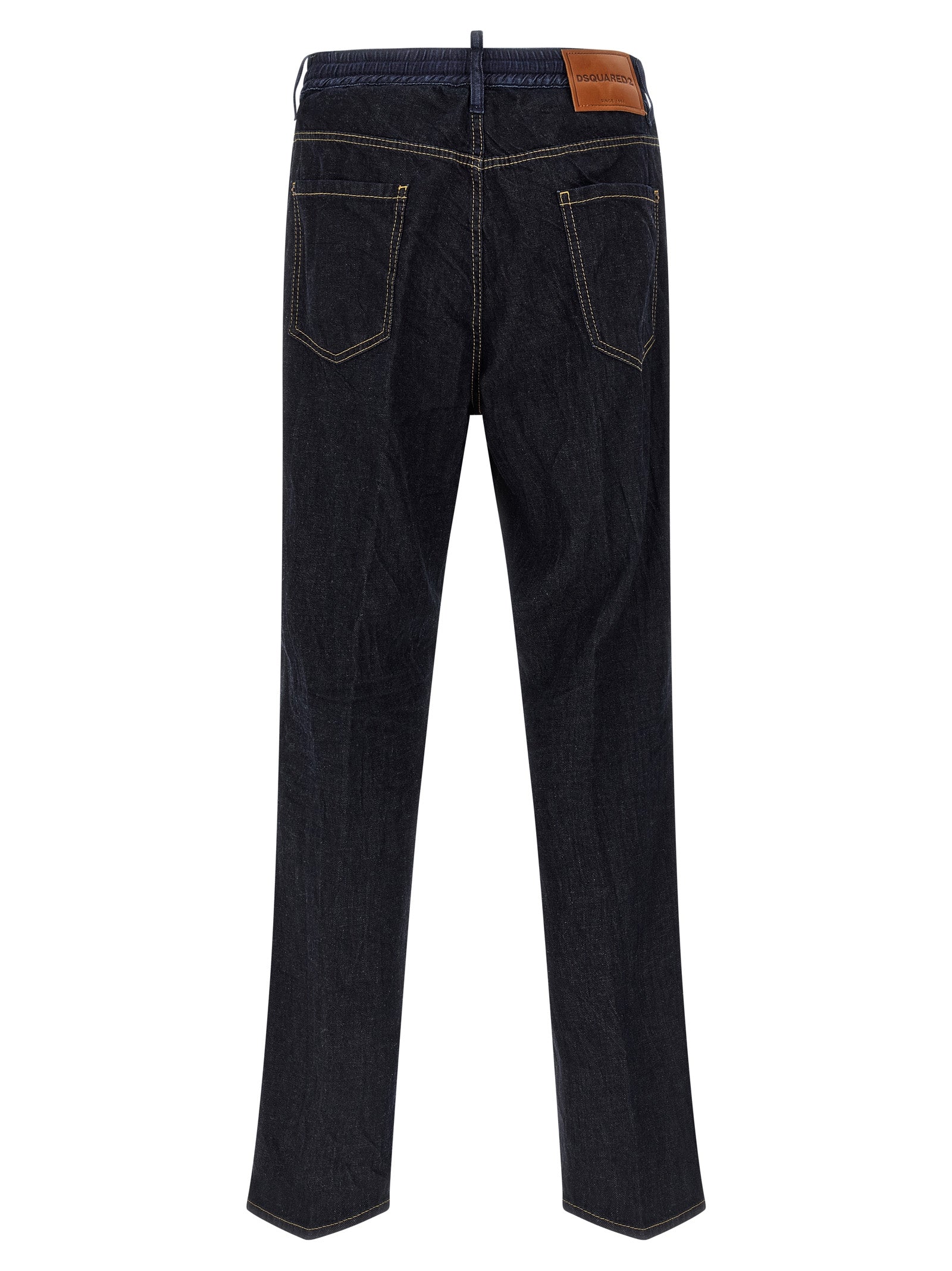 Dsquared² Blue Cotton Straight-Leg Jeans - Artisanal Luxury Denim