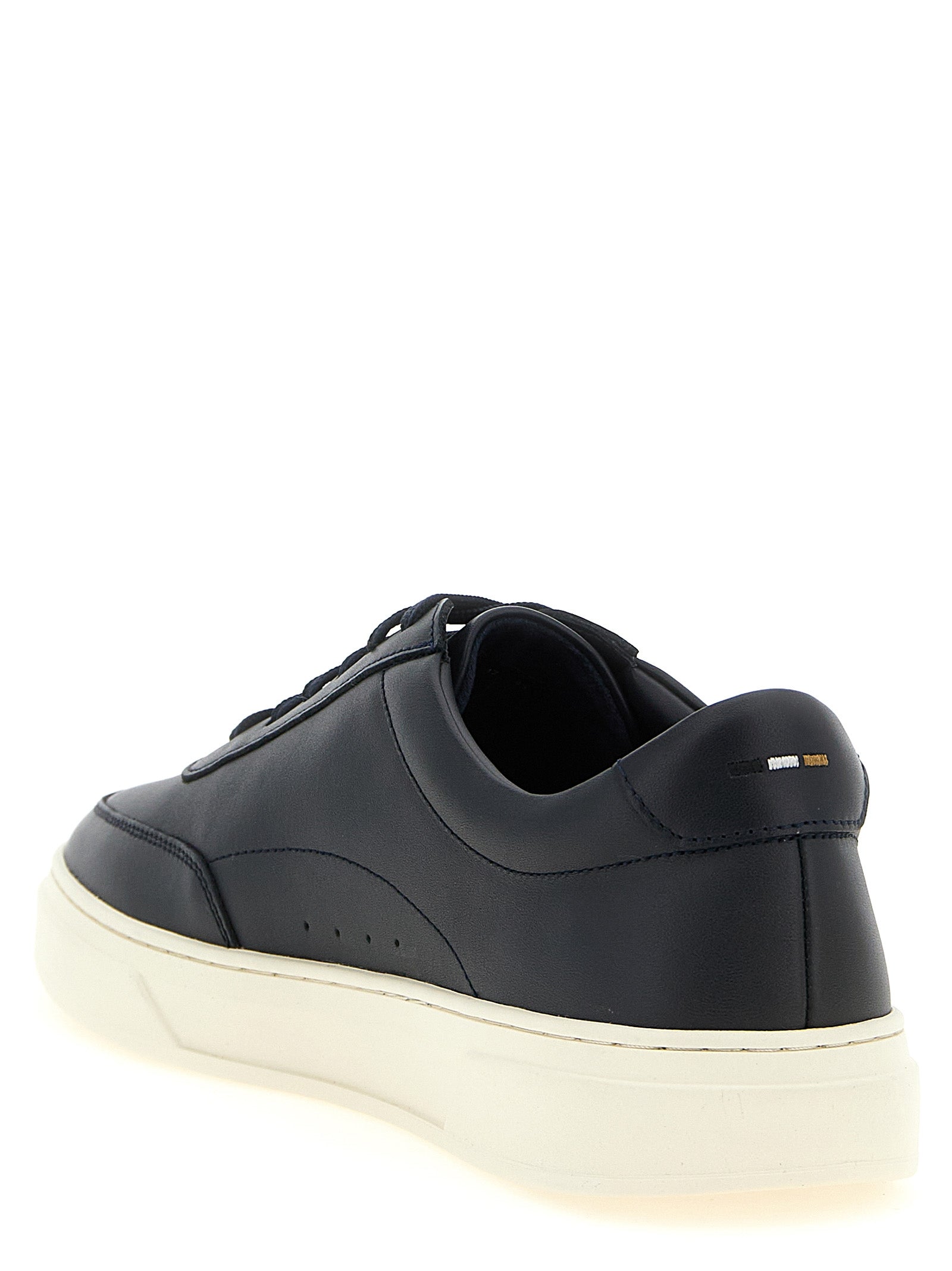 Hugo Boss Blue Cowhide Low Top Sneakers - Designer Luxury Footwear