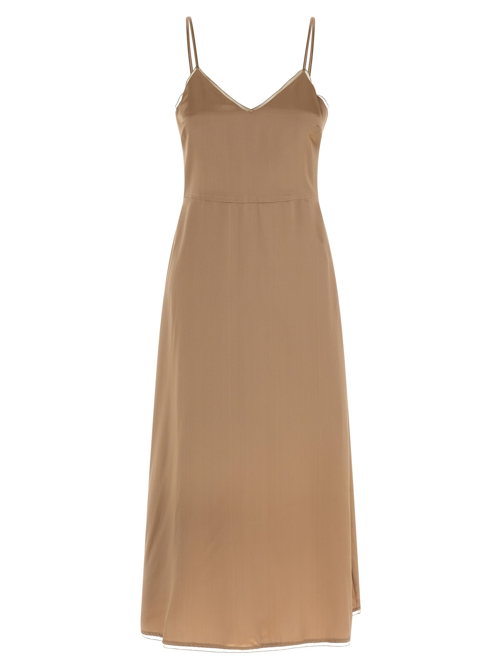 Experience the epitome of elegance with the Fabiana Filippi Beige Viscose Midi Dress, crafted from luxurious viscose, perfect for any sophisticated occasion.