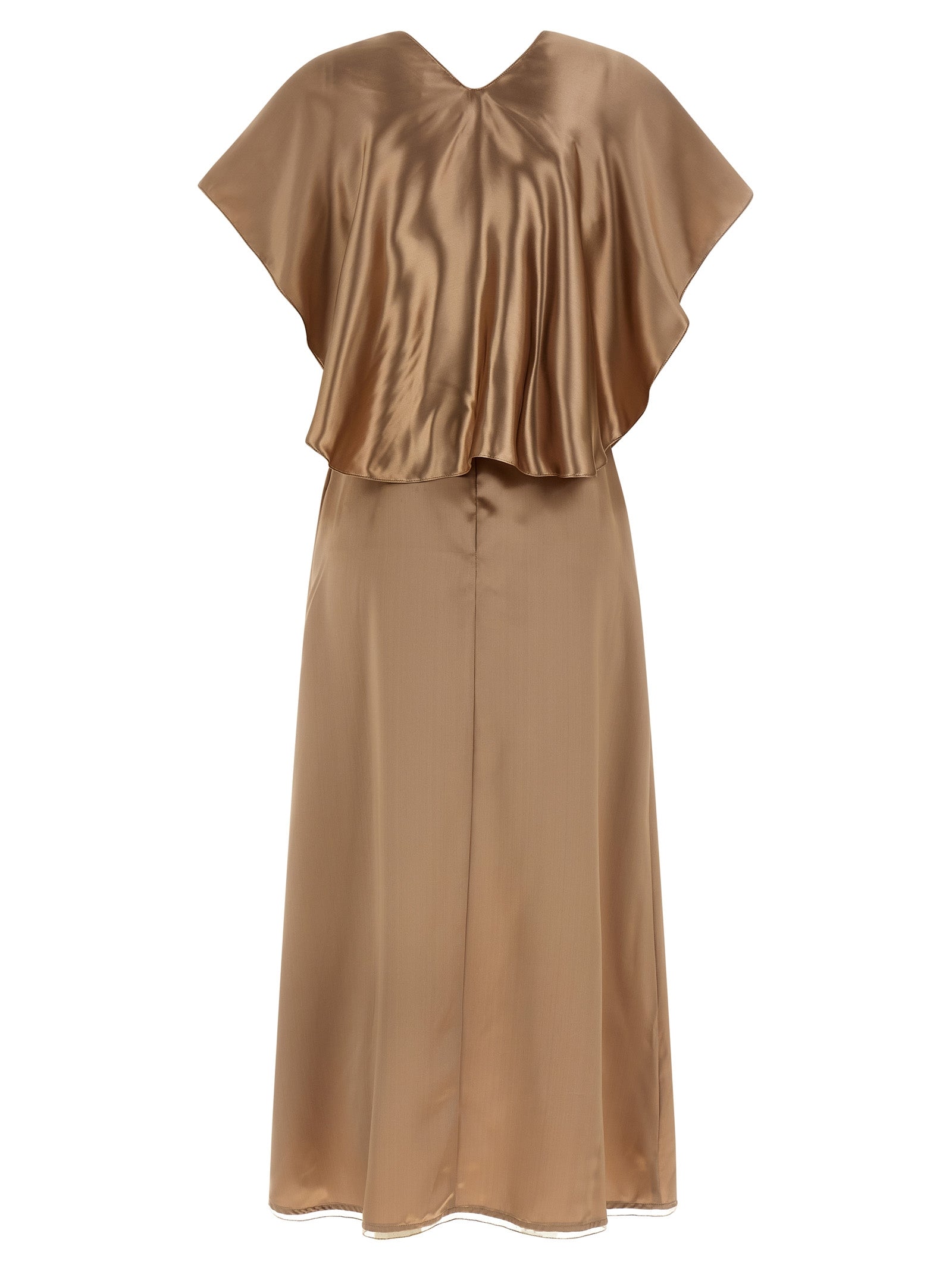 Indulge in the exquisite allure of the Fabiana Filippi Beige Viscose Midi Dress, where luxurious craftsmanship meets timeless elegance for unforgettable moments.