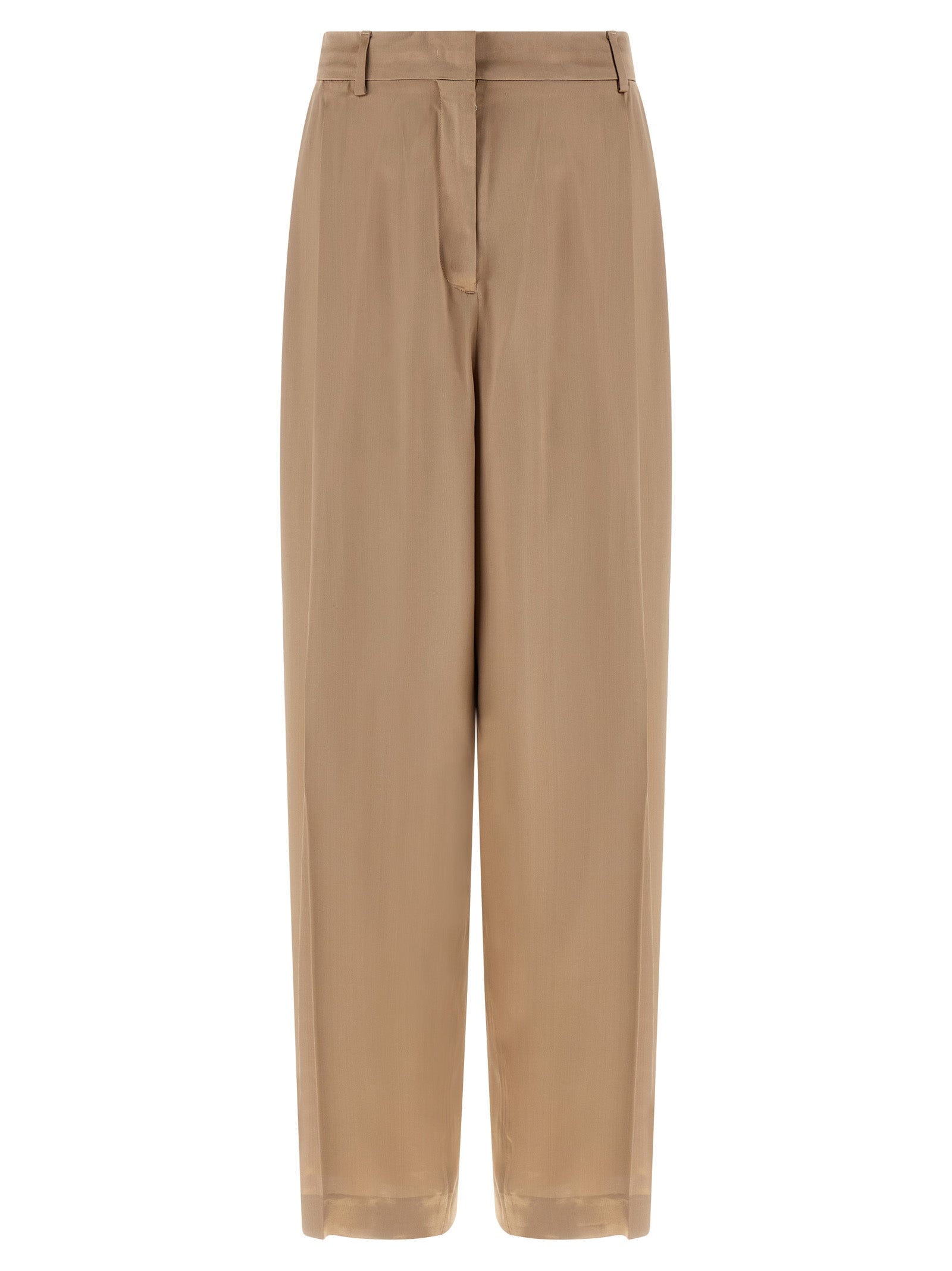 Experience the epitome of elegance with Fabiana Filippi's Beige Viscose Casual Pants, where luxurious craftsmanship meets timeless sophistication for the discerning individual.