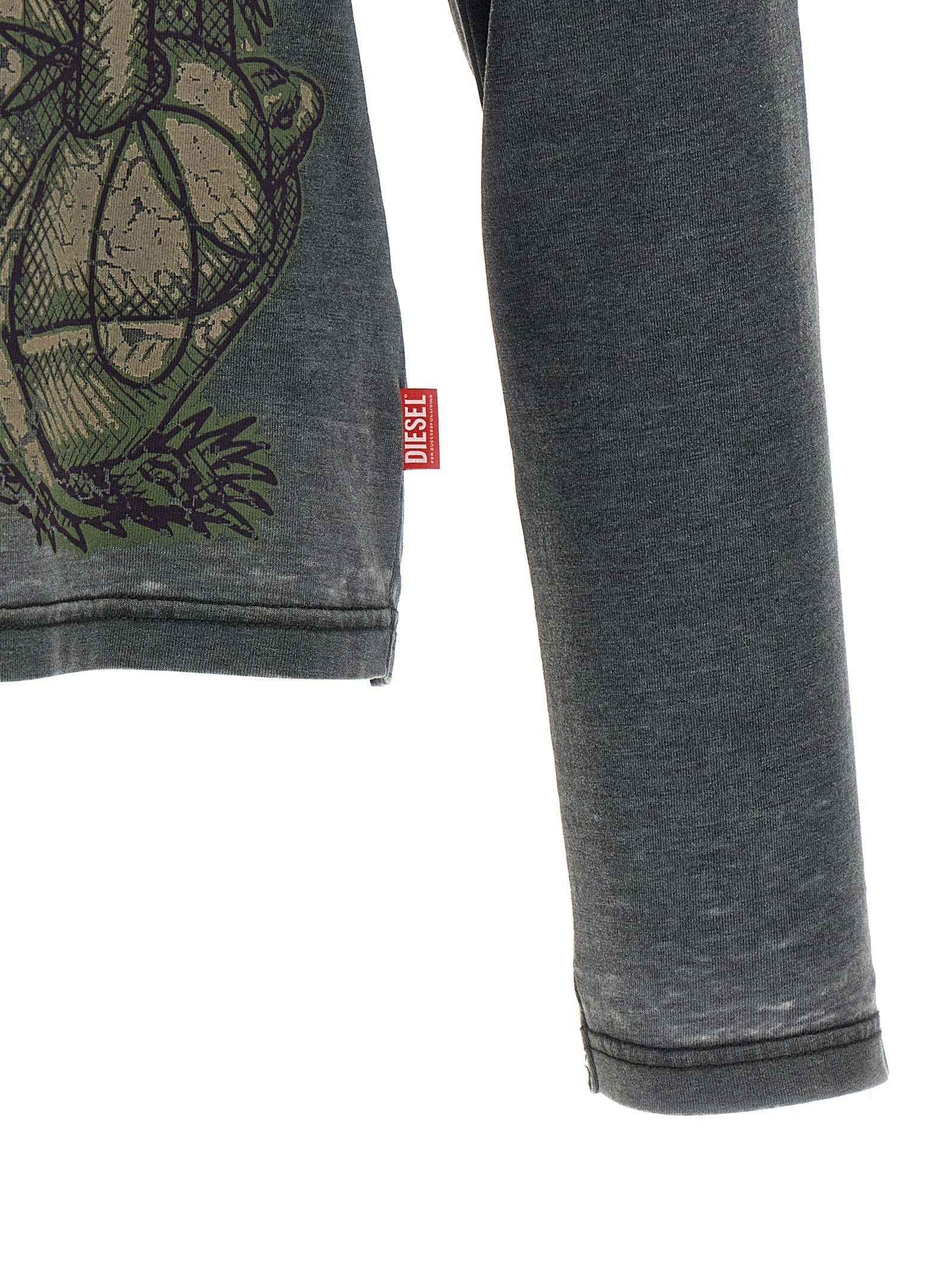 DIESEL Gray Cotton T-Shirt - Artisanal Luxury Streetwear