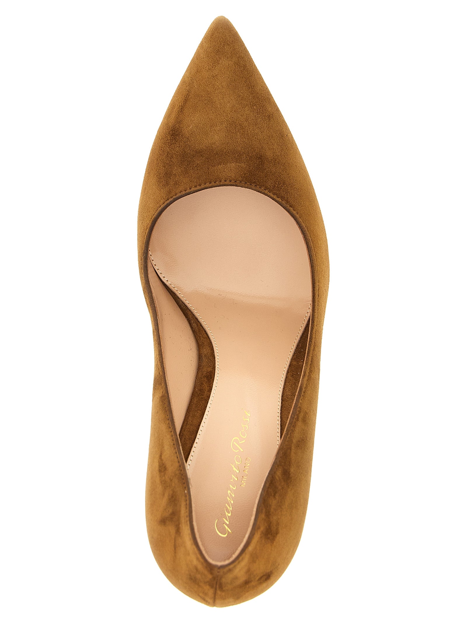 Experience the allure of Gianvito Rossi's brown suede high heel pumps, where impeccable Italian craftsmanship meets timeless elegance, elevating every ensemble.