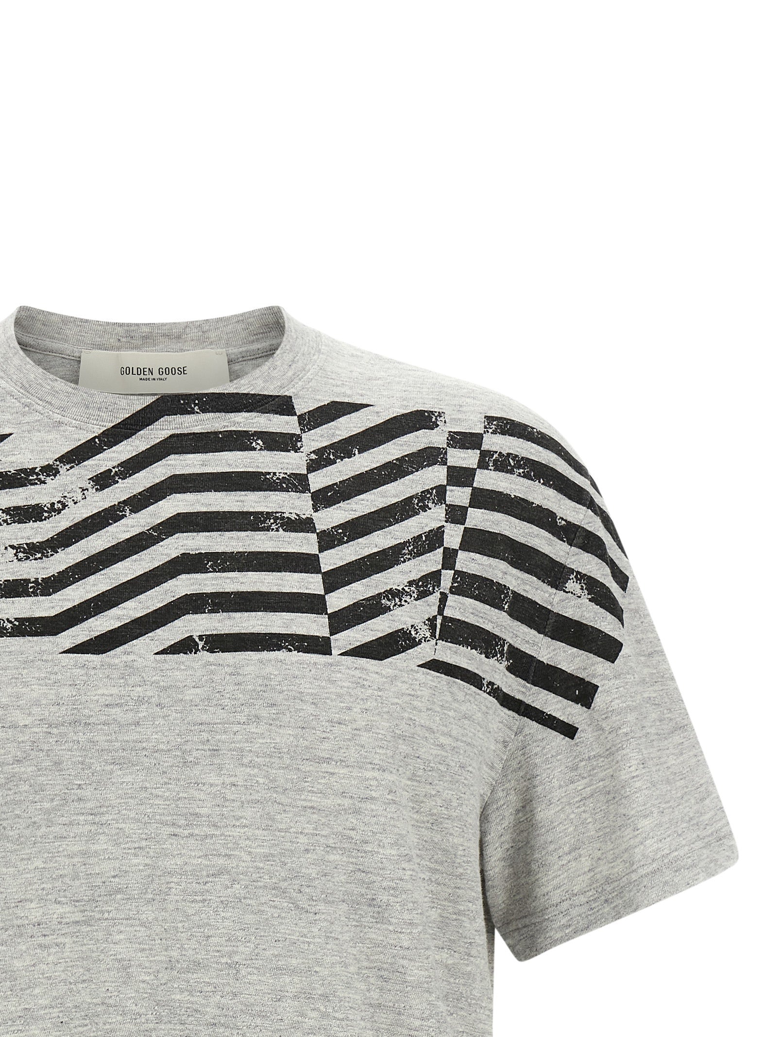 Golden Goose Gray Cotton T-Shirt - Luxe Designer Elegance