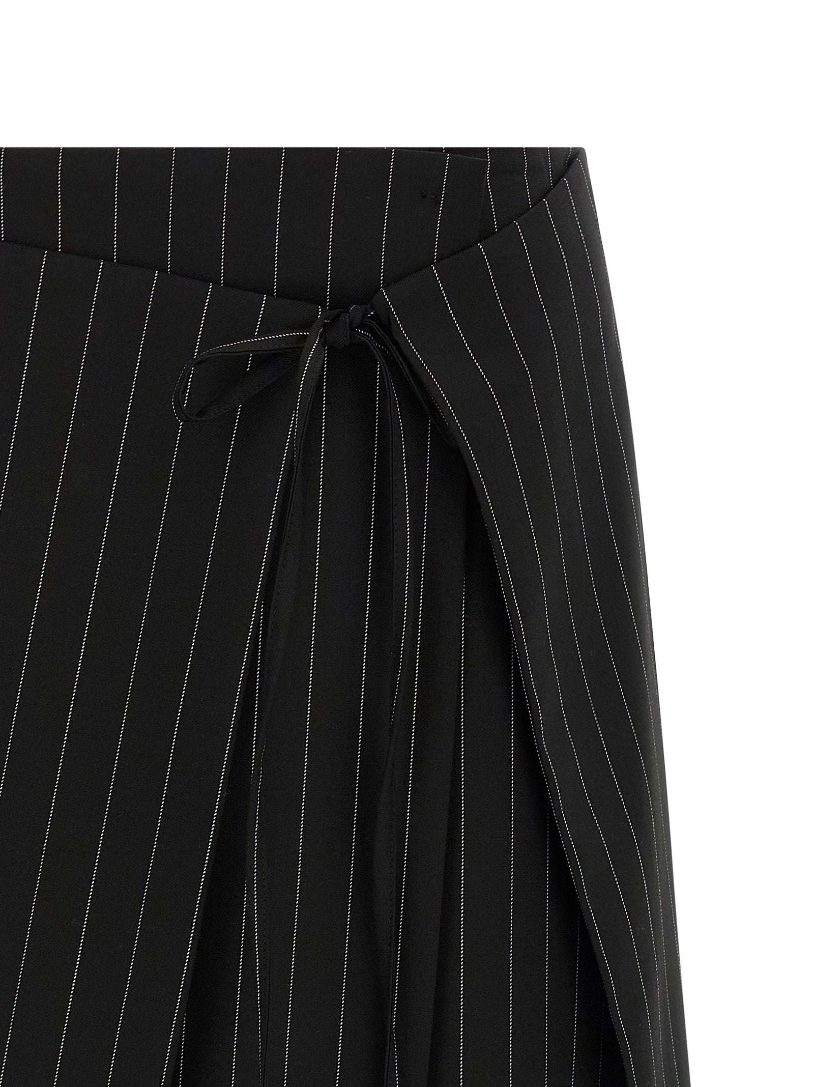 Sportmax Black Virgin Wool Long Skirt