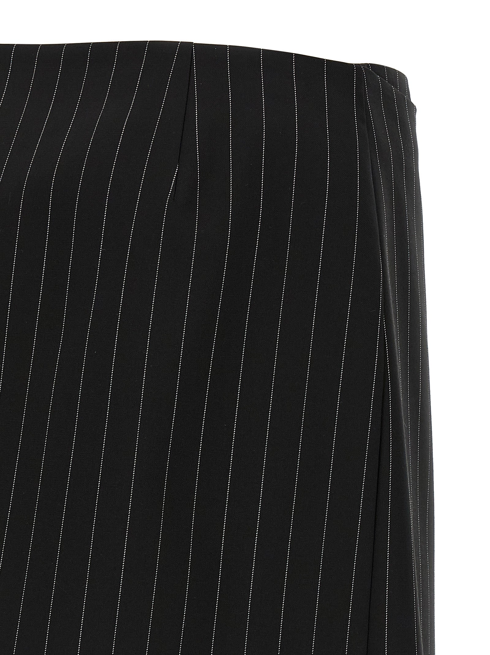 Sportmax Black Virgin Wool Long Skirt