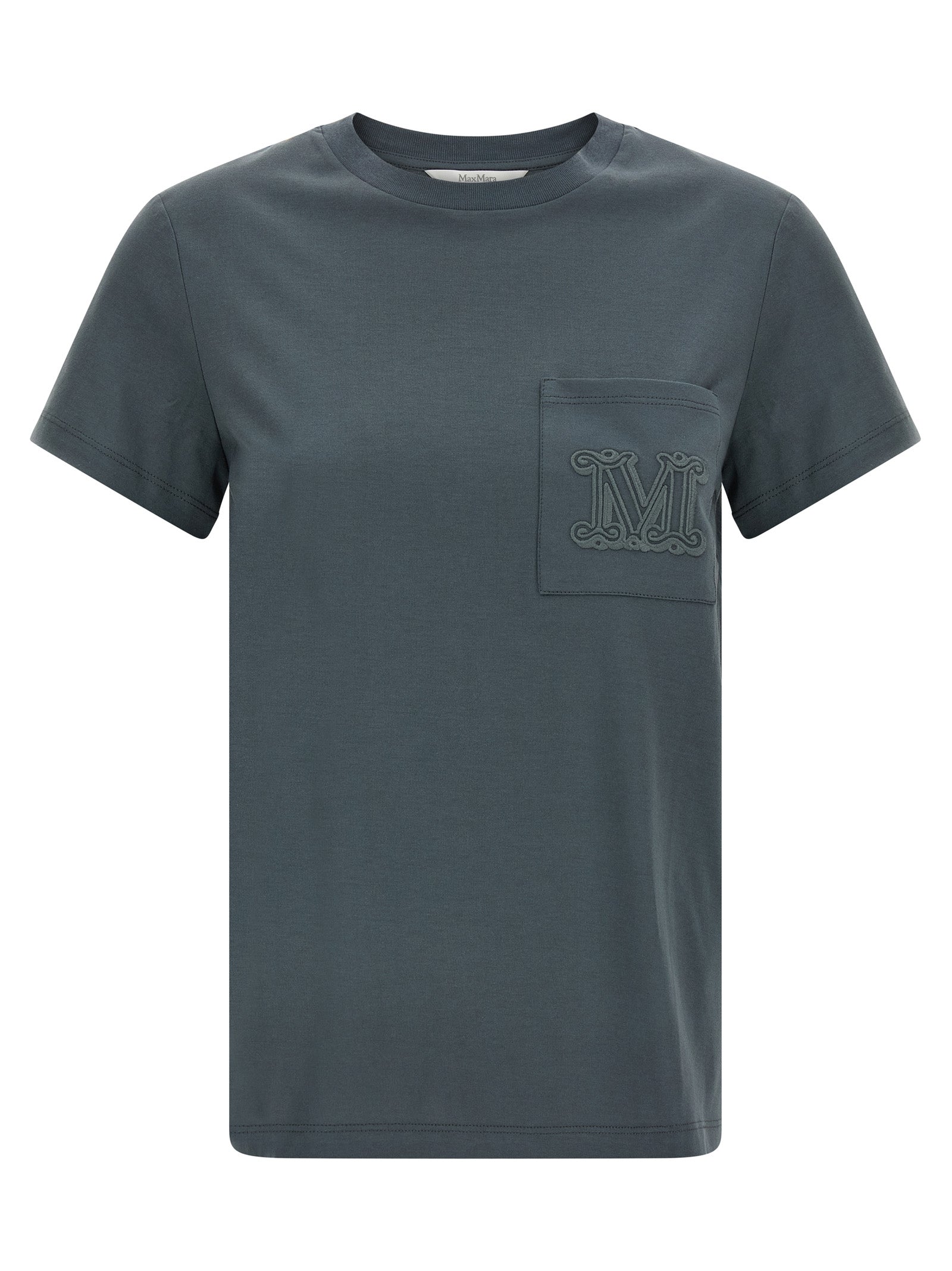 Elevate your wardrobe with the Max Mara Gray Cotton T-Shirt, a luxurious blend of 100% cotton and sophisticated design, perfect for effortless elegance.