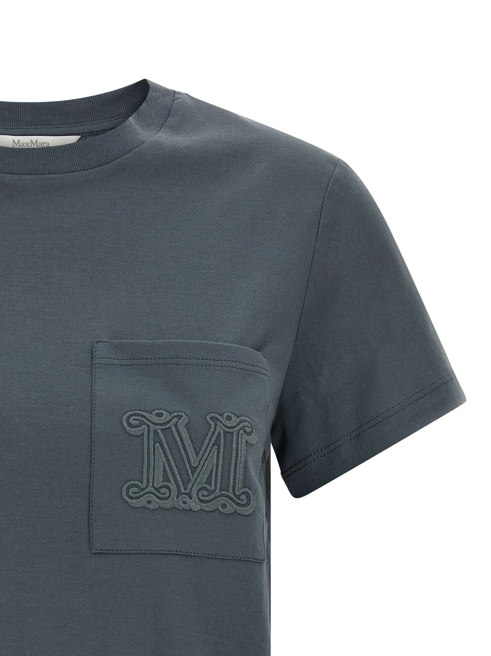 Elevate your wardrobe with the Max Mara Gray Cotton T-Shirt, a luxurious staple crafted from soft cotton, embodying timeless elegance and effortless sophistication.