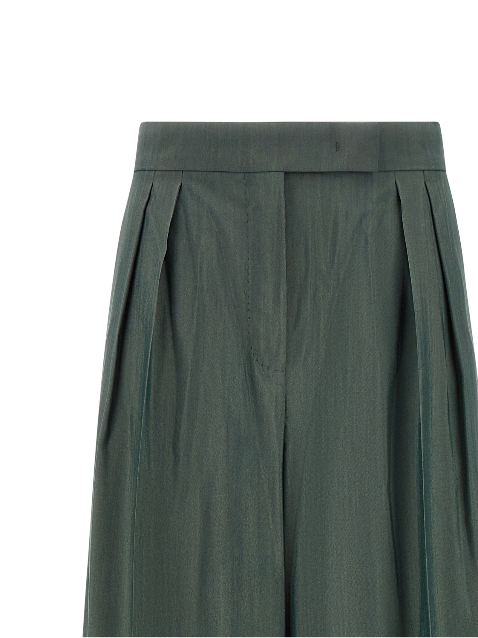 Elevate your wardrobe with Max Mara's Bicolor Virgin Wool Casual Pants, a luxurious blend of virgin wool and silk, embodying timeless elegance and sophisticated craftsmanship.