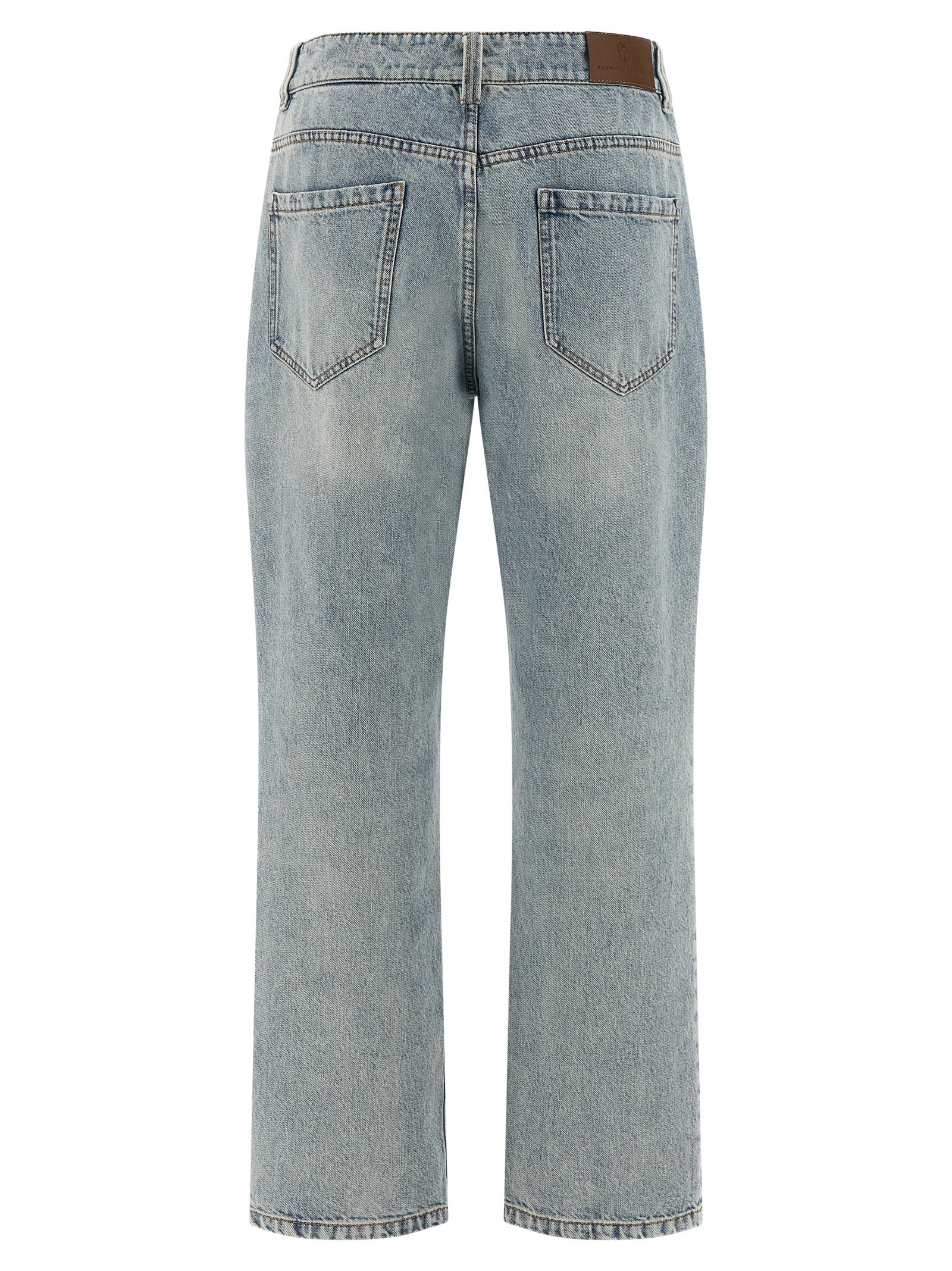 Brunello Cucinelli Blue Cotton Straight-Leg Jeans, Artisan Luxury