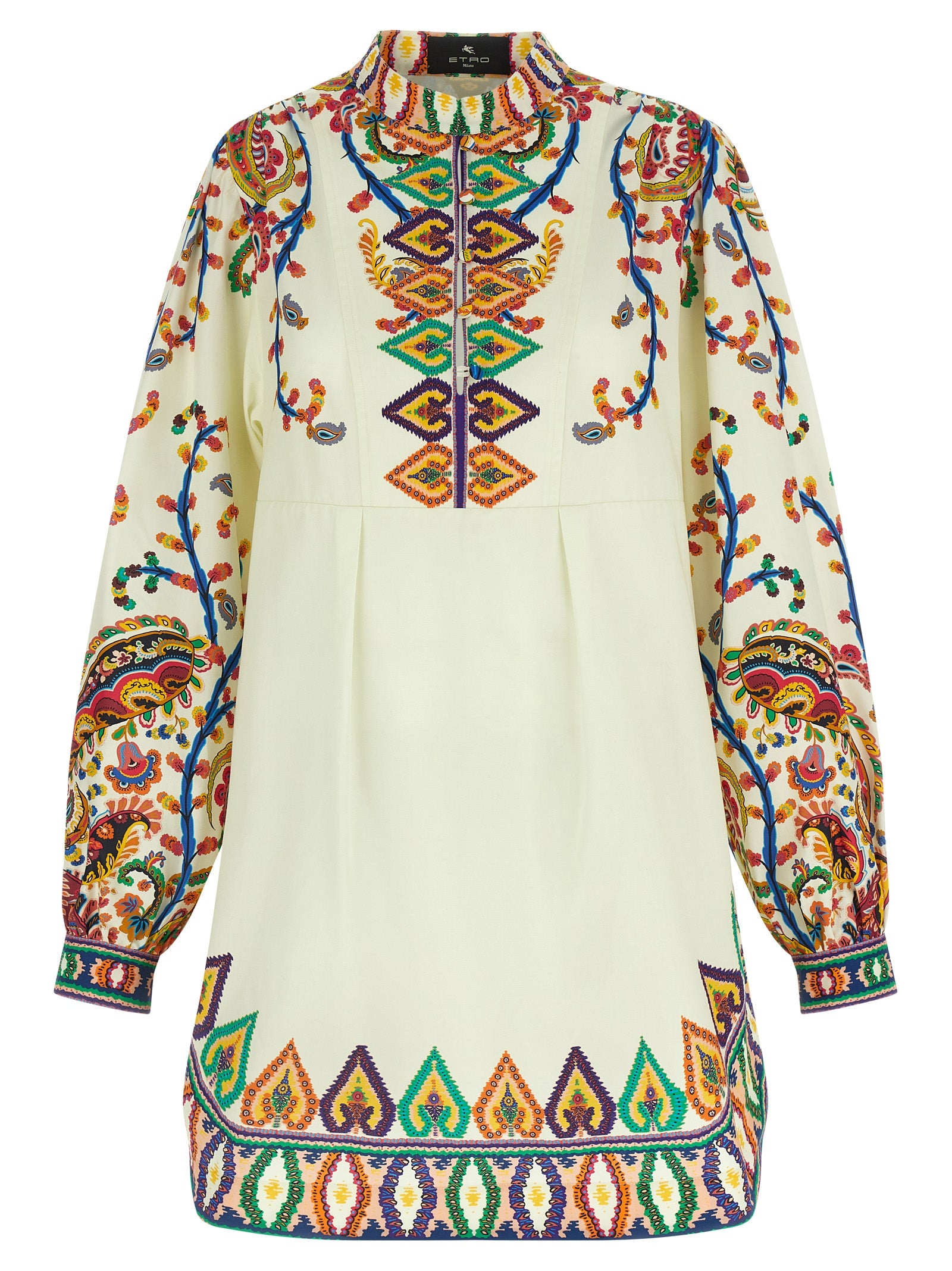 Indulge in the exquisite artistry of the Etro Multicolor Cotton Short Dress, a luxurious expression of style and sophistication, perfect for any elegant occasion.