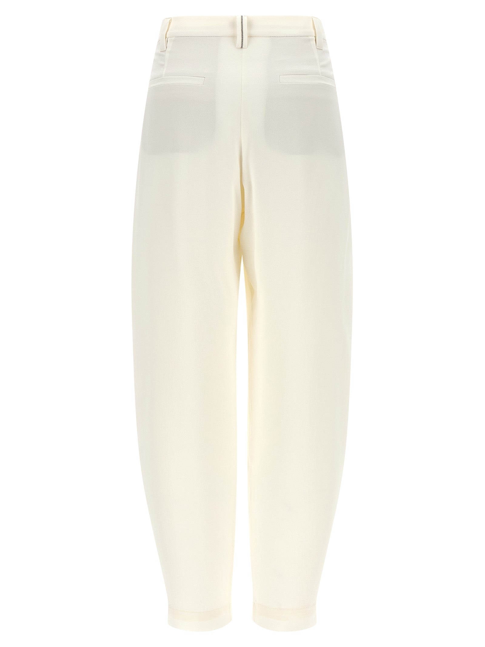 Brunello Cucinelli Beige Viscose Casual Pants, Artisanal Luxury
