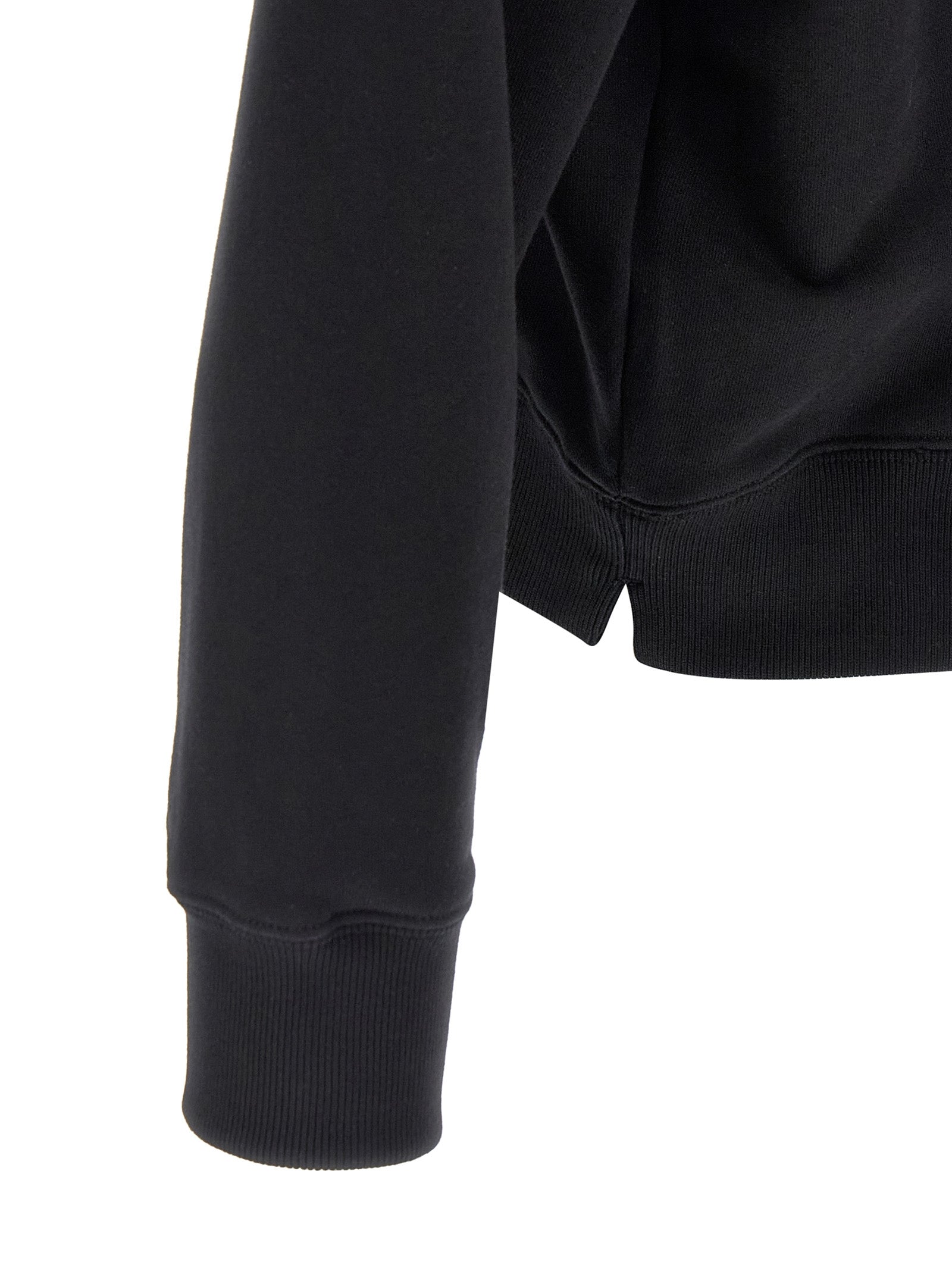Elevate your wardrobe with the Off-White Black Cotton Sweatshirt, a blend of artisanal craftsmanship and contemporary style, perfect for discerning individuals.