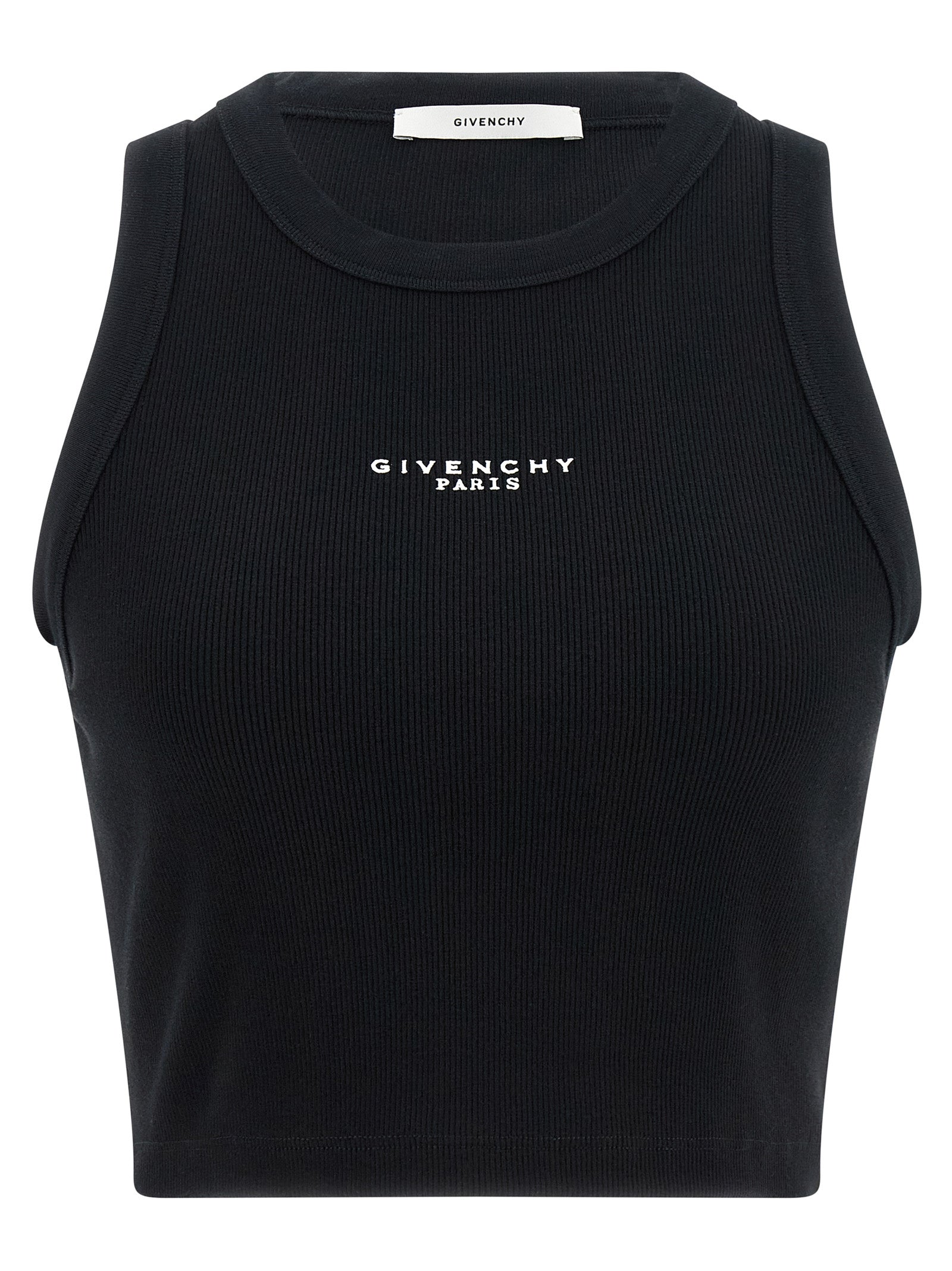Givenchy Black Cotton Sleeveless T-Shirt | Designer Luxury Couture