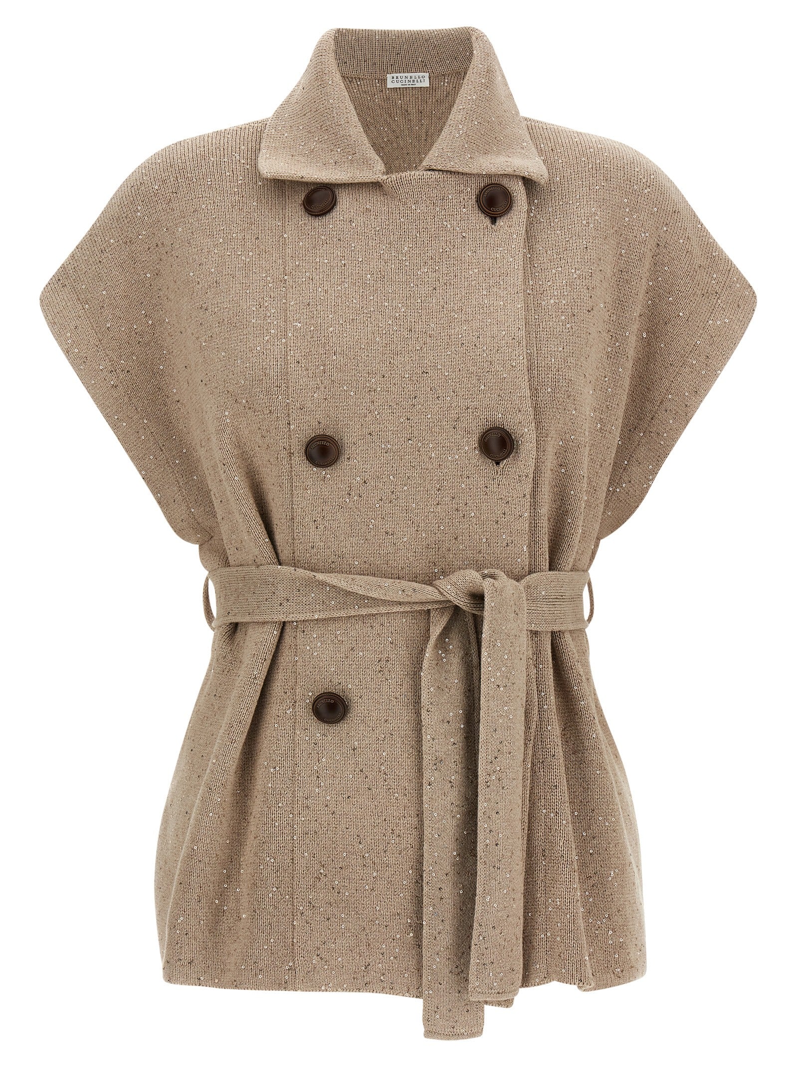 Brunello Cucinelli Beige Cotton Cardigan - Designer Luxury Couture