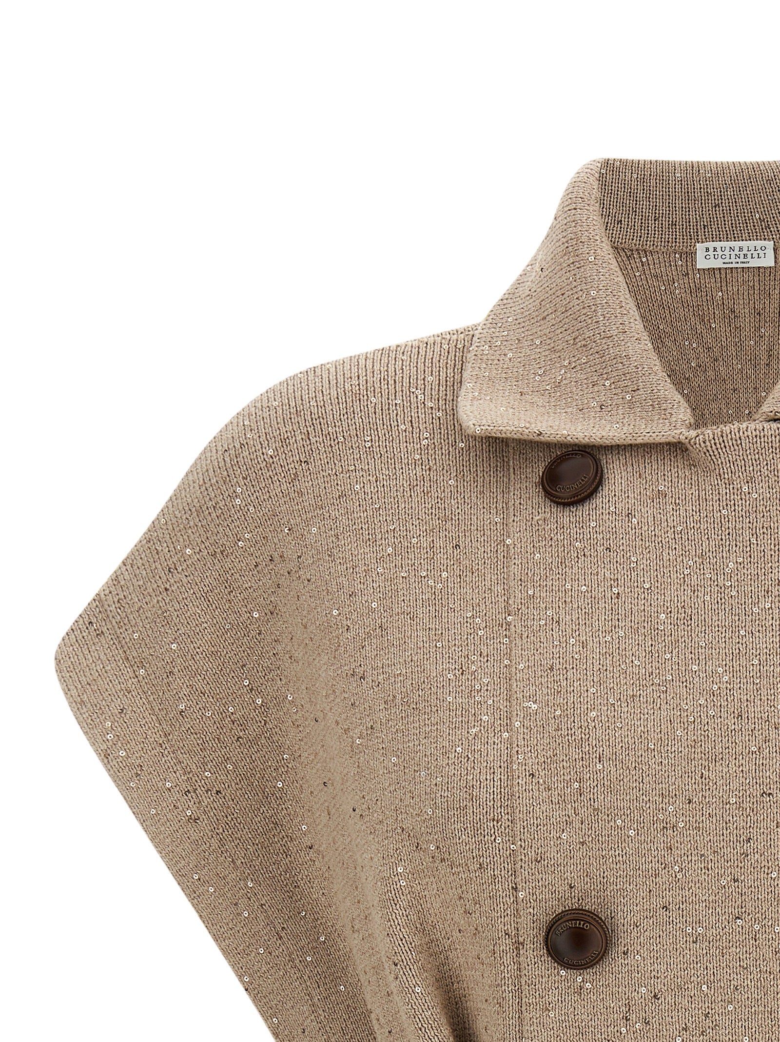 Brunello Cucinelli Beige Cotton Cardigan - Designer Couture Elegance