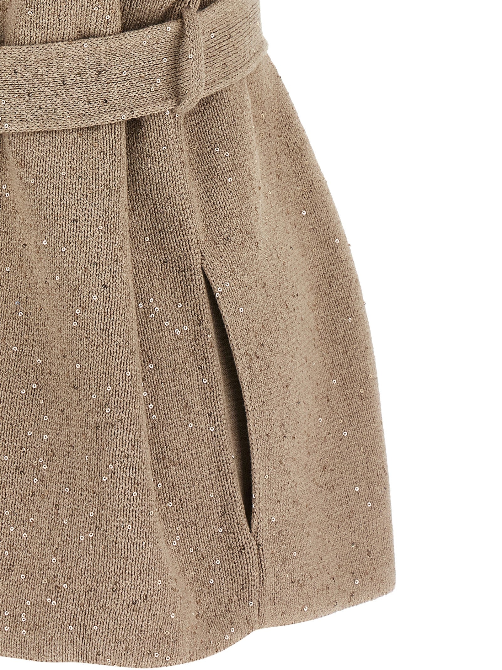 Brunello Cucinelli Beige Cotton Cardigan | Designer Couture Elegance
