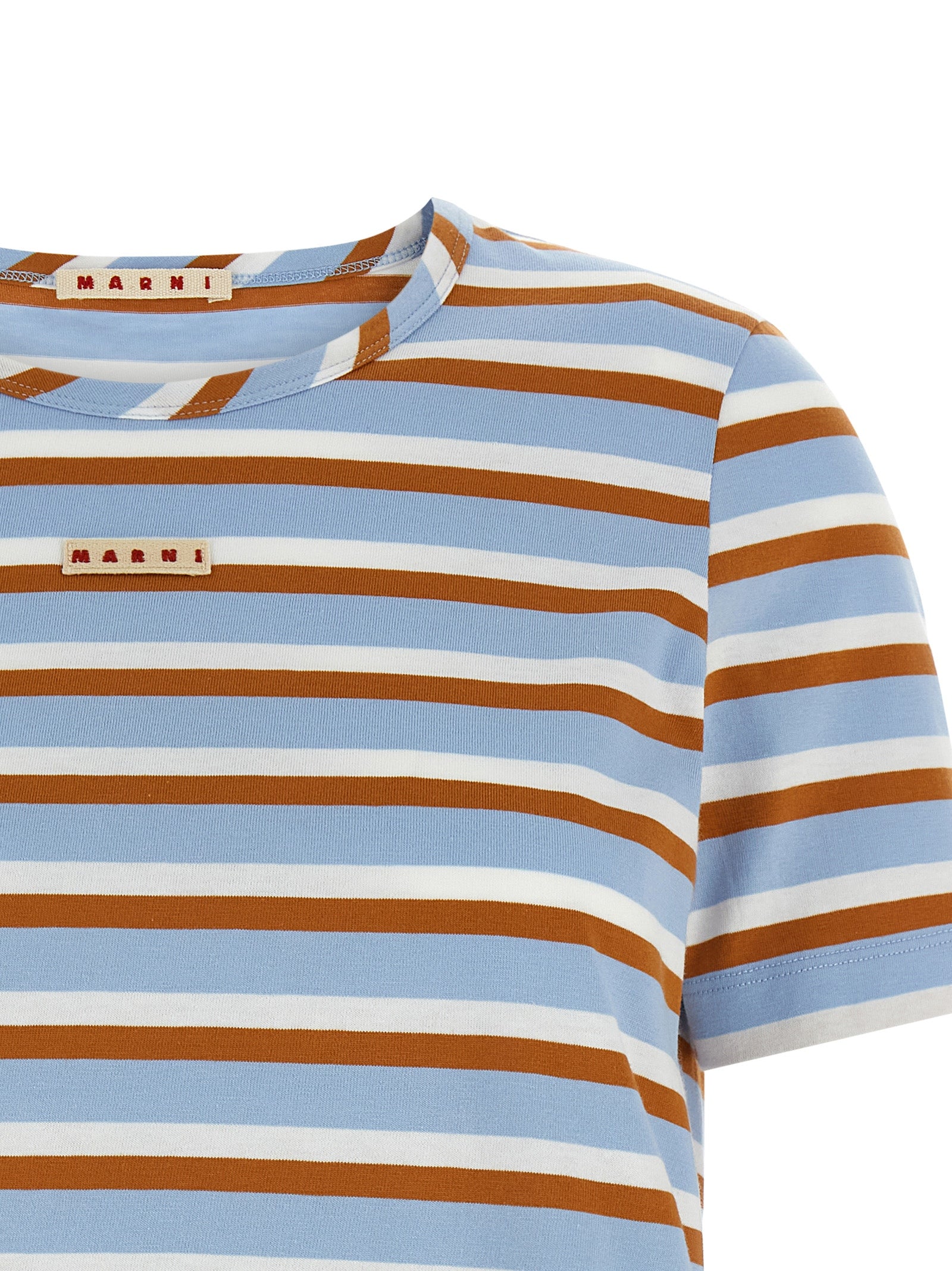 Elevate your wardrobe with the Marni Multicolor Cotton T-Shirt, a luxurious blend of artistry and comfort, perfect for those who embrace sophistication and style.