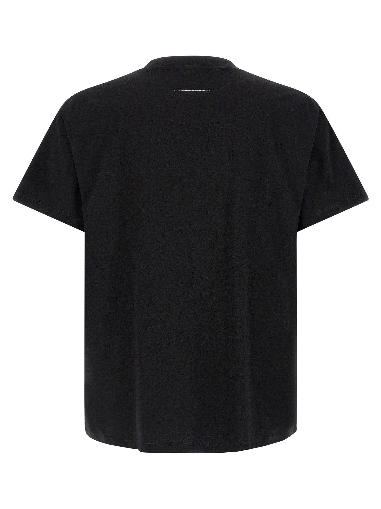 Elevate your wardrobe with the MM6 Maison Margiela Black Cotton T-Shirt, a luxurious blend of contemporary artistry and effortless sophistication, crafted in Italy.