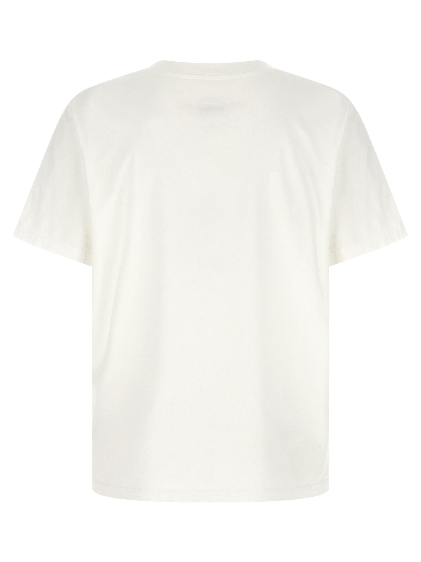 Elevate your style with the MM6 Maison Margiela White Cotton T-Shirt, a timeless blend of Italian craftsmanship and modern sophistication, perfect for discerning tastes.