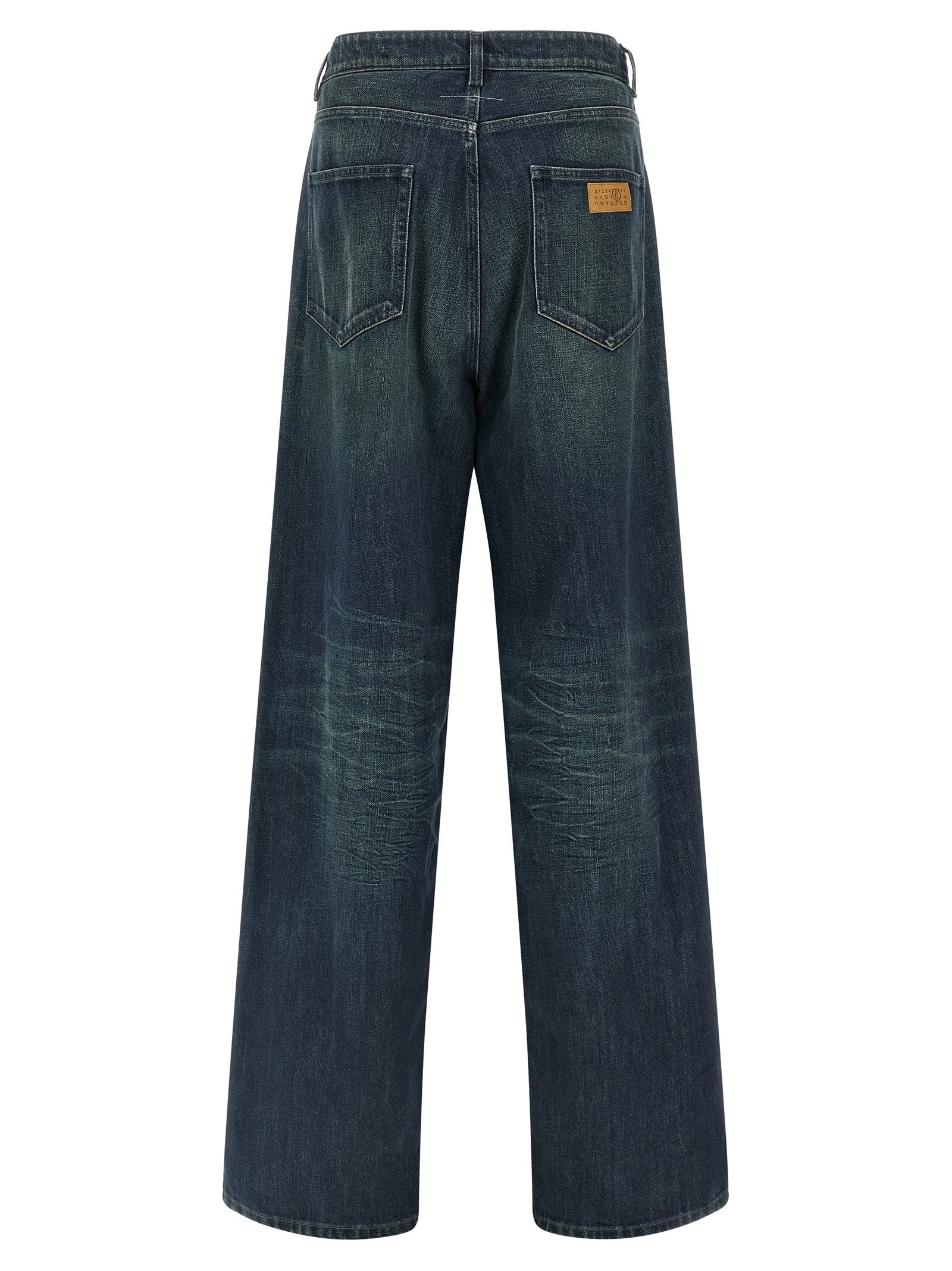Experience the artisanal luxury of MM6 Maison Margiela's blue cotton jeans, where relaxed sophistication meets contemporary style, perfect for the discerning individual.