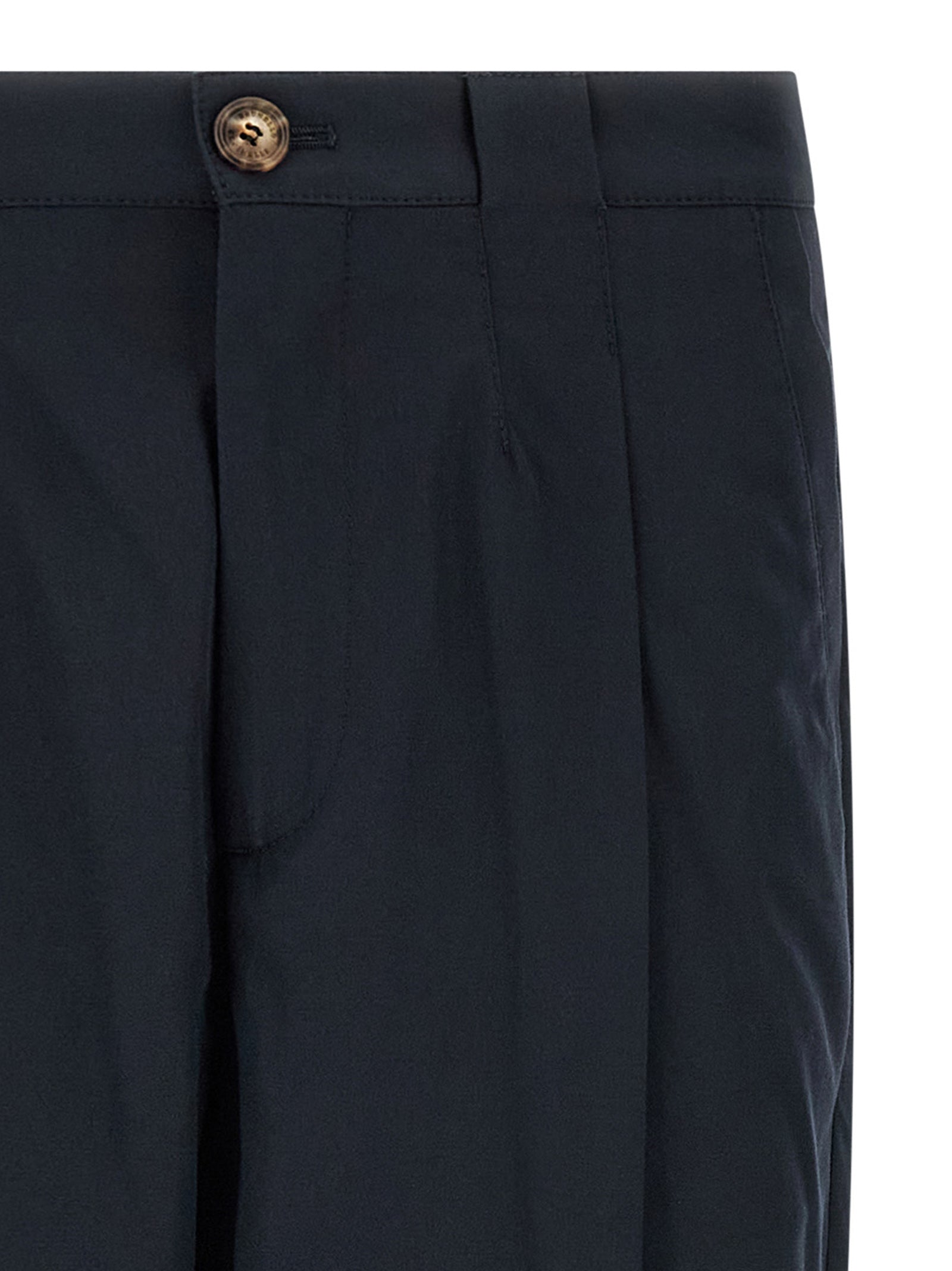 Brunello Cucinelli Blue Cotton Chino Pants - Artisanal Luxury
