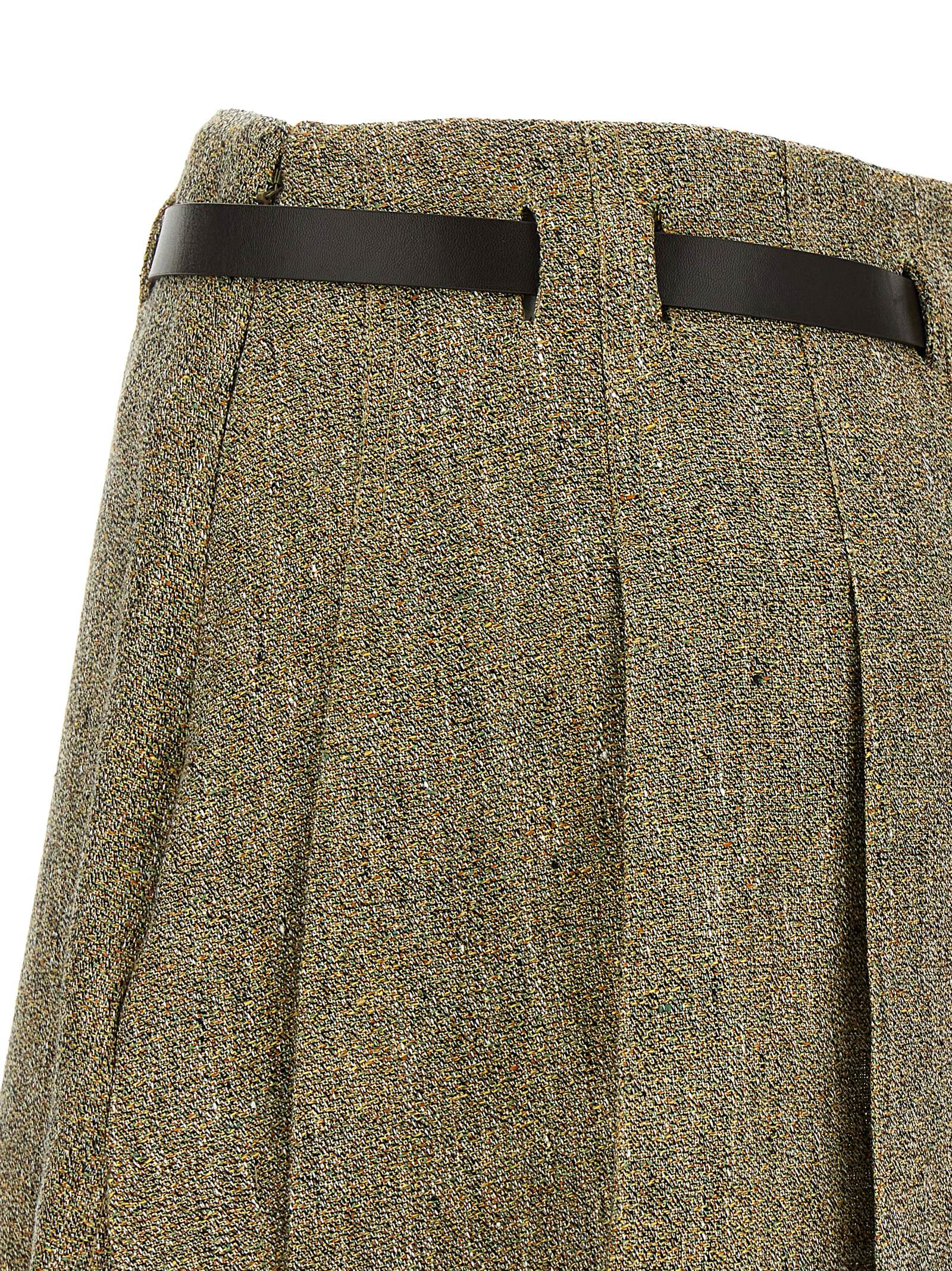 Elevate your wardrobe with the Ferragamo Multicolor Linen Long Skirt, a masterpiece of luxurious craftsmanship that embodies elegance and sophistication for every occasion.