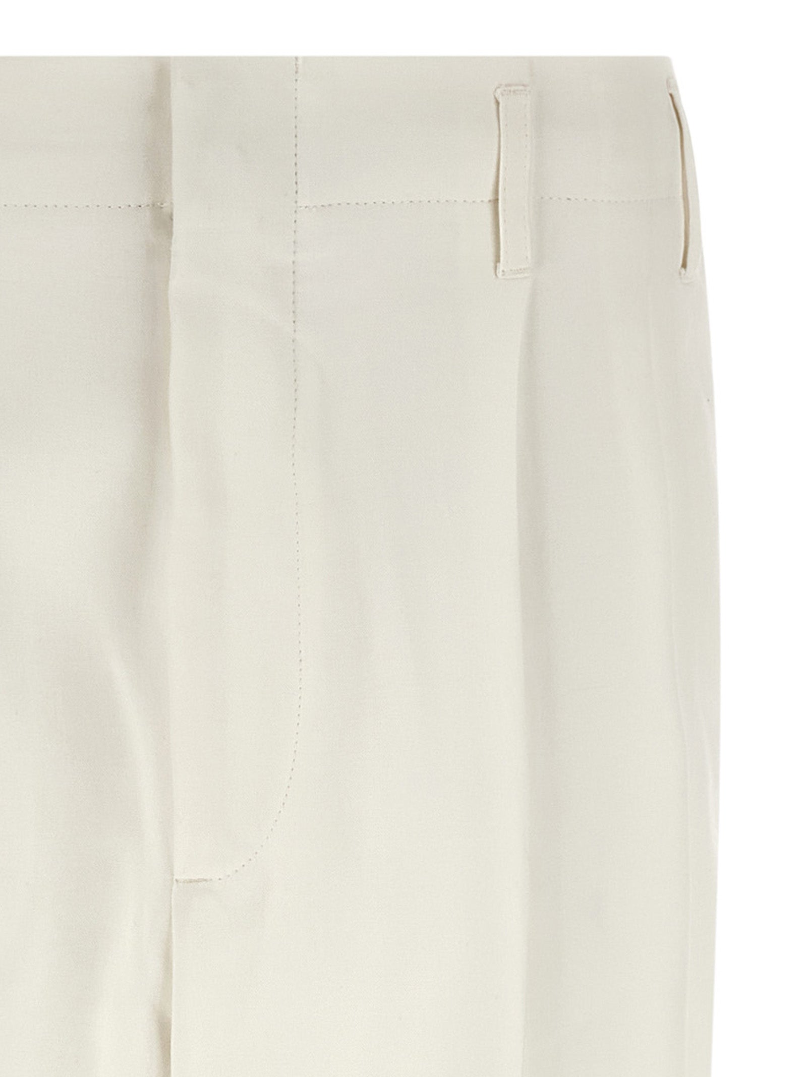 Brunello Cucinelli White Cotton Casual Pants - Artisanal Luxury