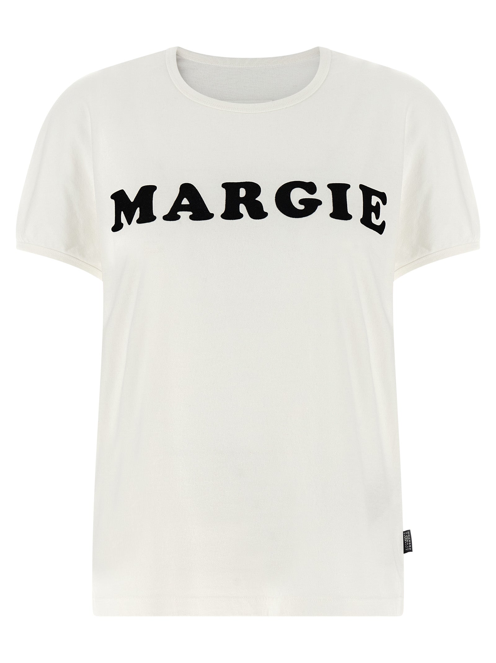 Elevate your style with the MM6 Maison Margiela White Cotton T-Shirt, a masterpiece of artisanal elegance, blending bold design and luxurious comfort for the discerning individual.