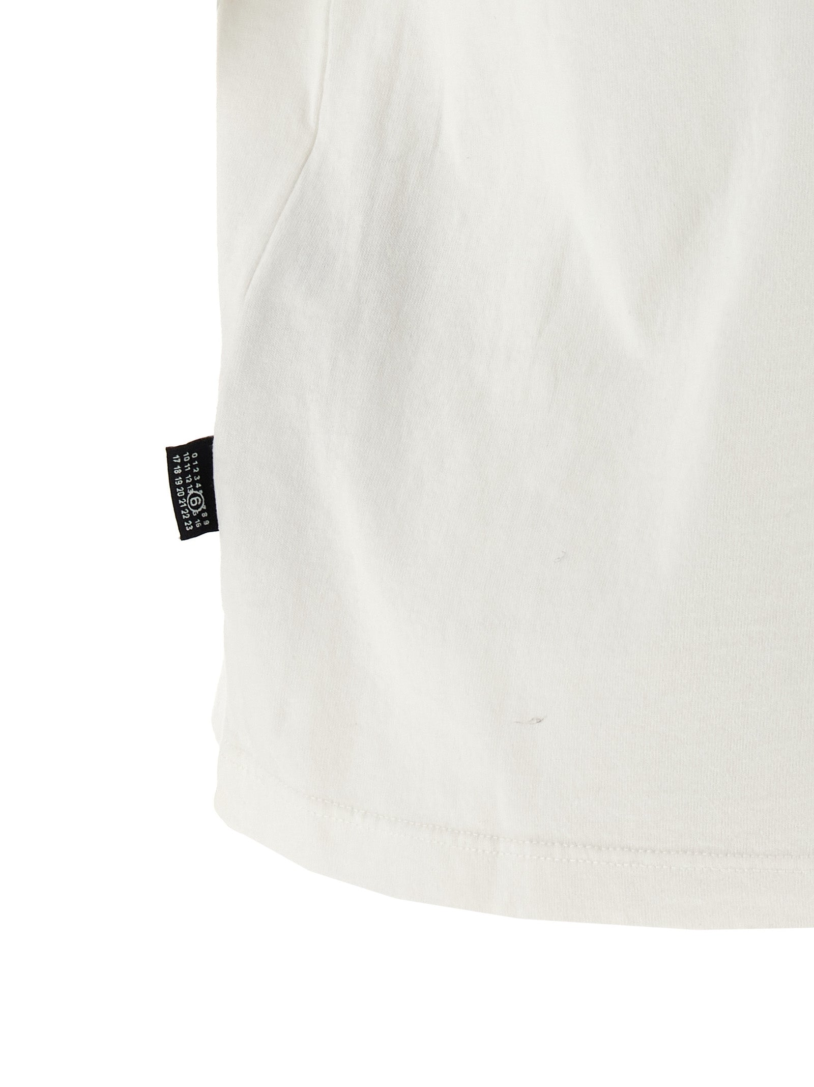 Elevate your style with the MM6 Maison Margiela White Cotton T-Shirt, a masterpiece of artisanal elegance, crafted for those who embrace luxury and individuality.