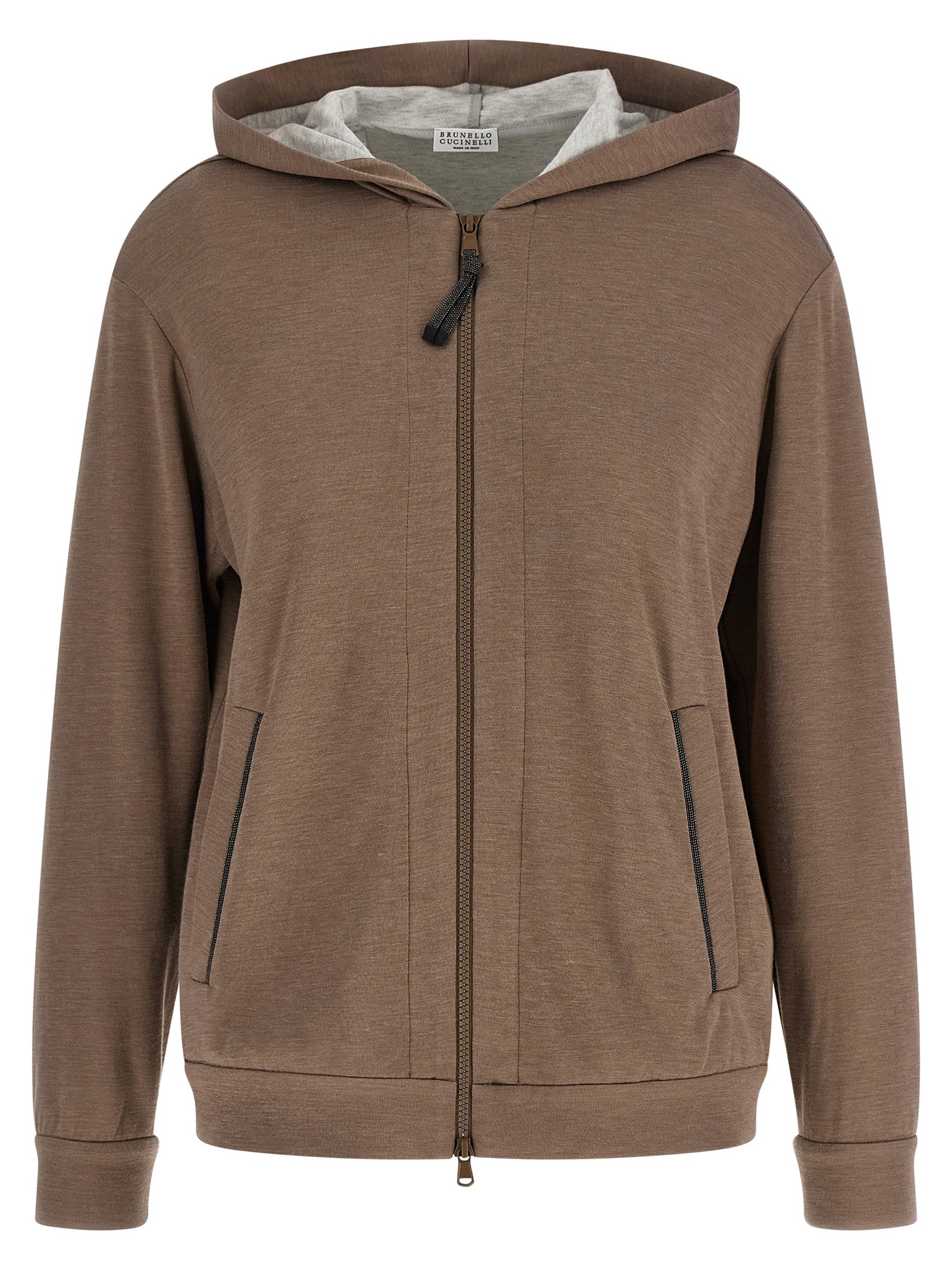 Brunello Cucinelli Brown Cotton Hoodie - Luxurious Couture Elegance
