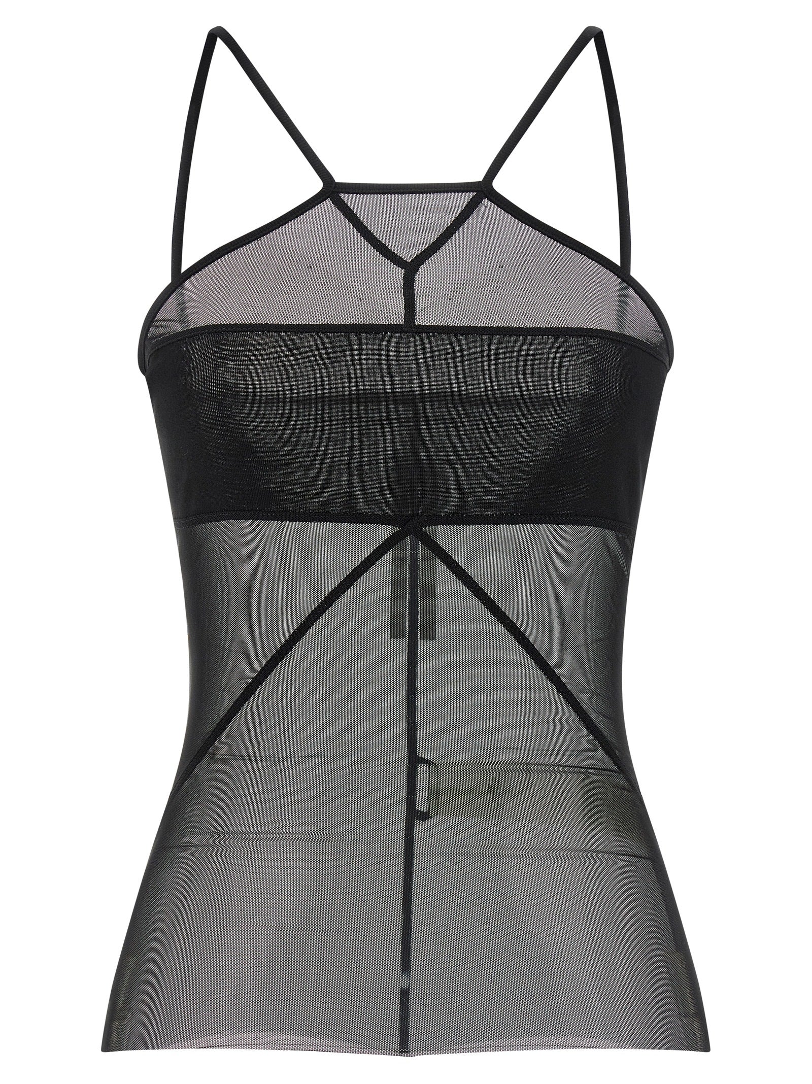 Rick Owens Black Nylon Sleeveles T-Shirt