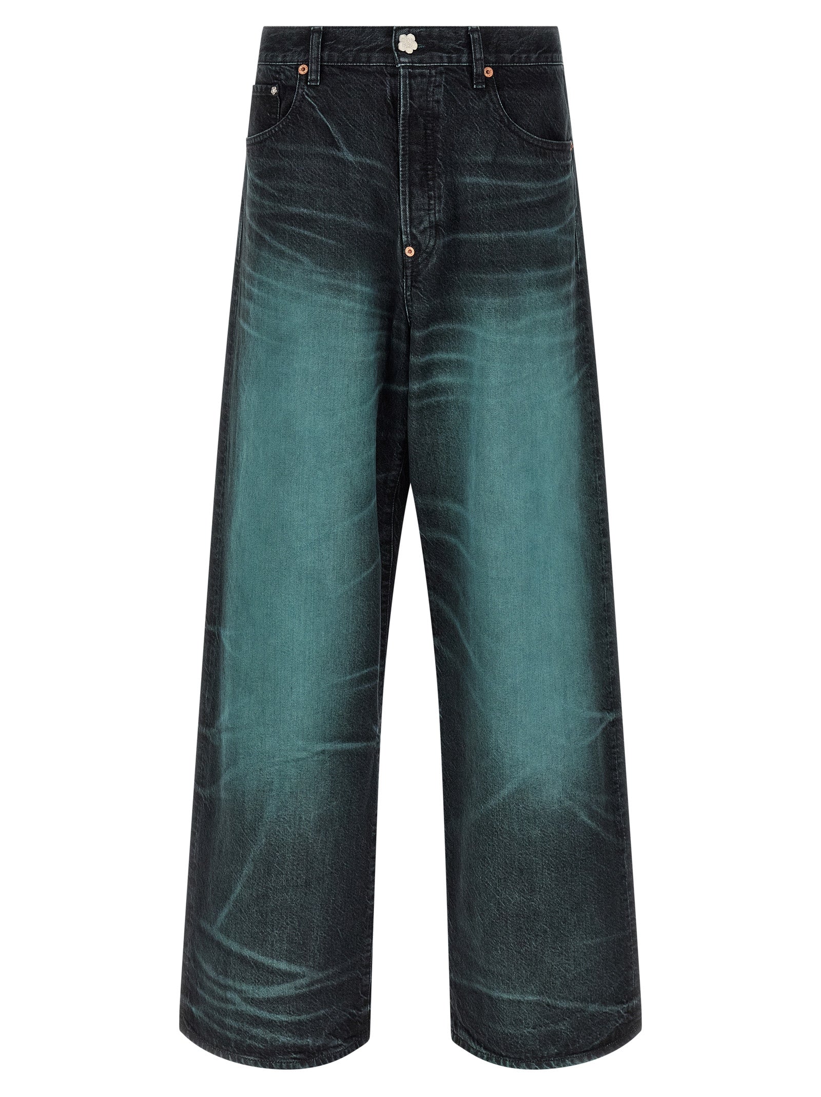 Indulge in the elegance of KENZO's Blue Cotton Jeans, crafted from luxurious Japanese denim, merging bold design with timeless sophistication for the discerning individual.