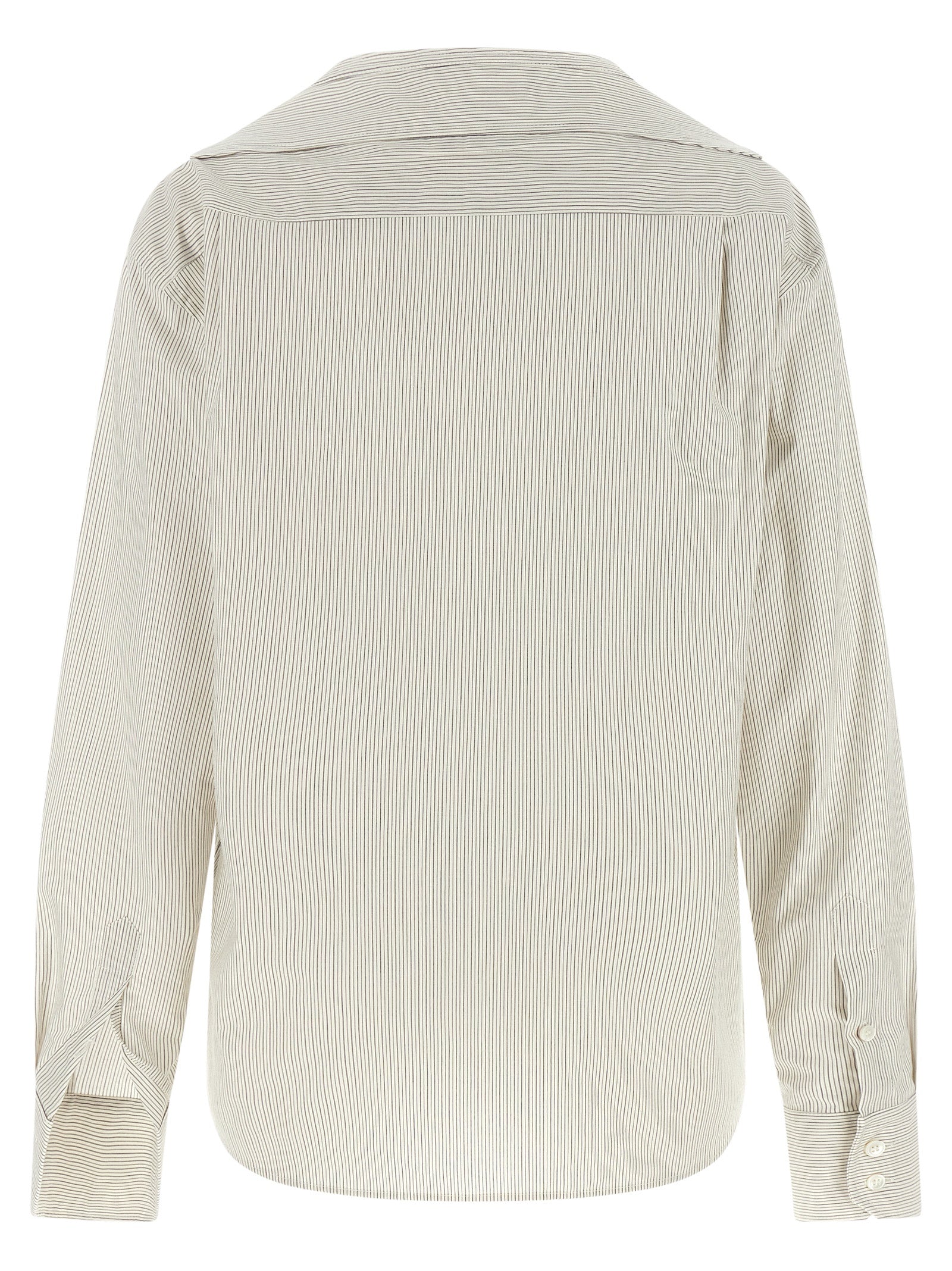 Elevate your wardrobe with the MM6 Maison Margiela Gray Cotton Blouse, a masterpiece of modern luxury crafted from exquisite cotton, perfect for sophisticated elegance.