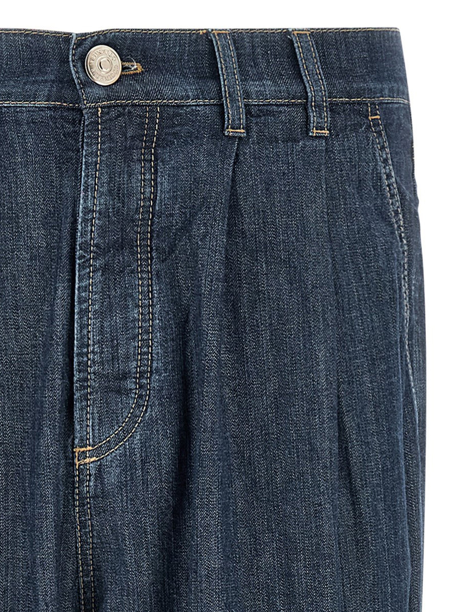 Brunello Cucinelli Blue Cotton Straight-Leg Jeans, Artisanal Luxury