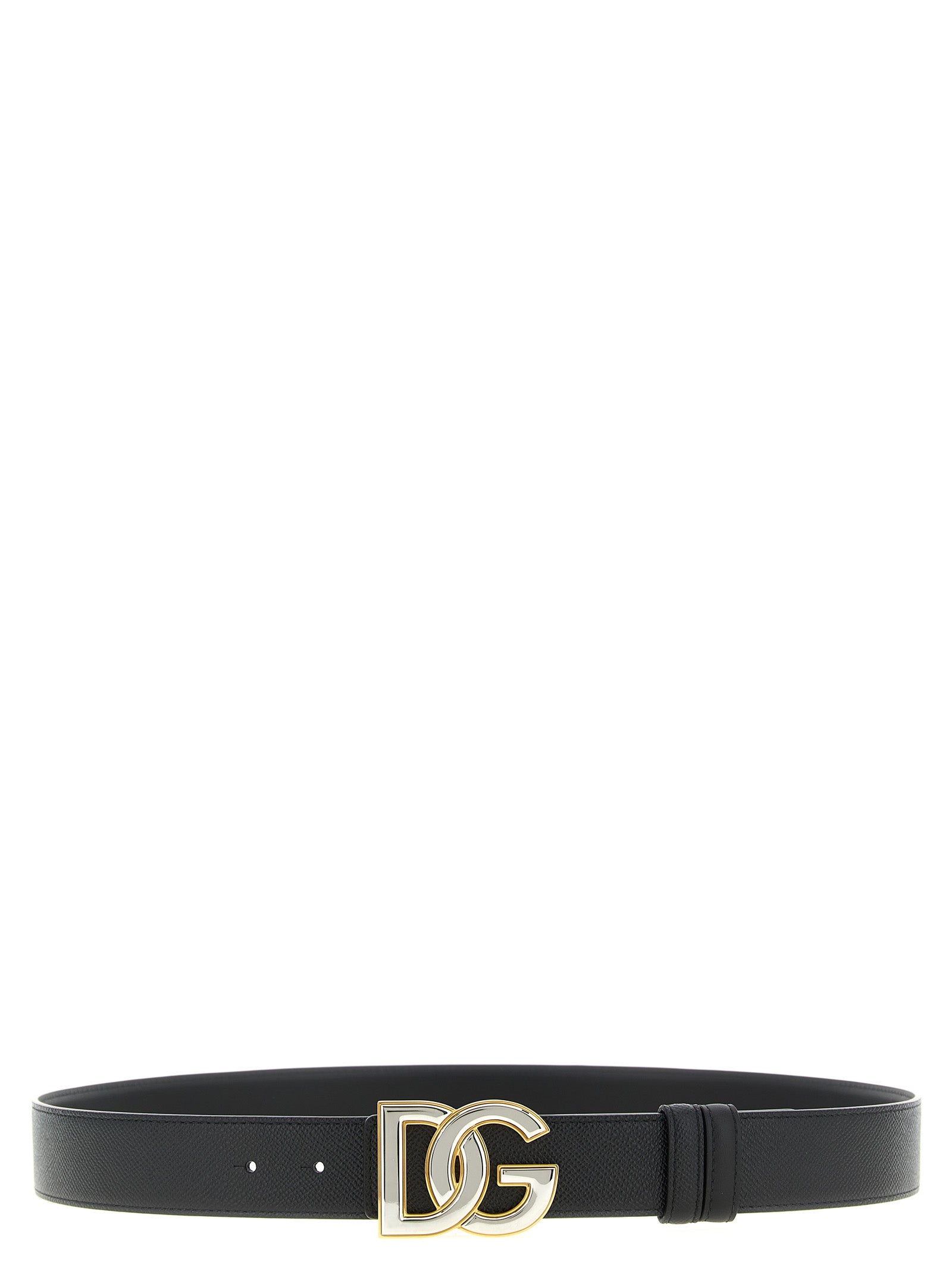 Dolce & Gabbana Black Calfskin Reversible Belt - Luxury Accessory