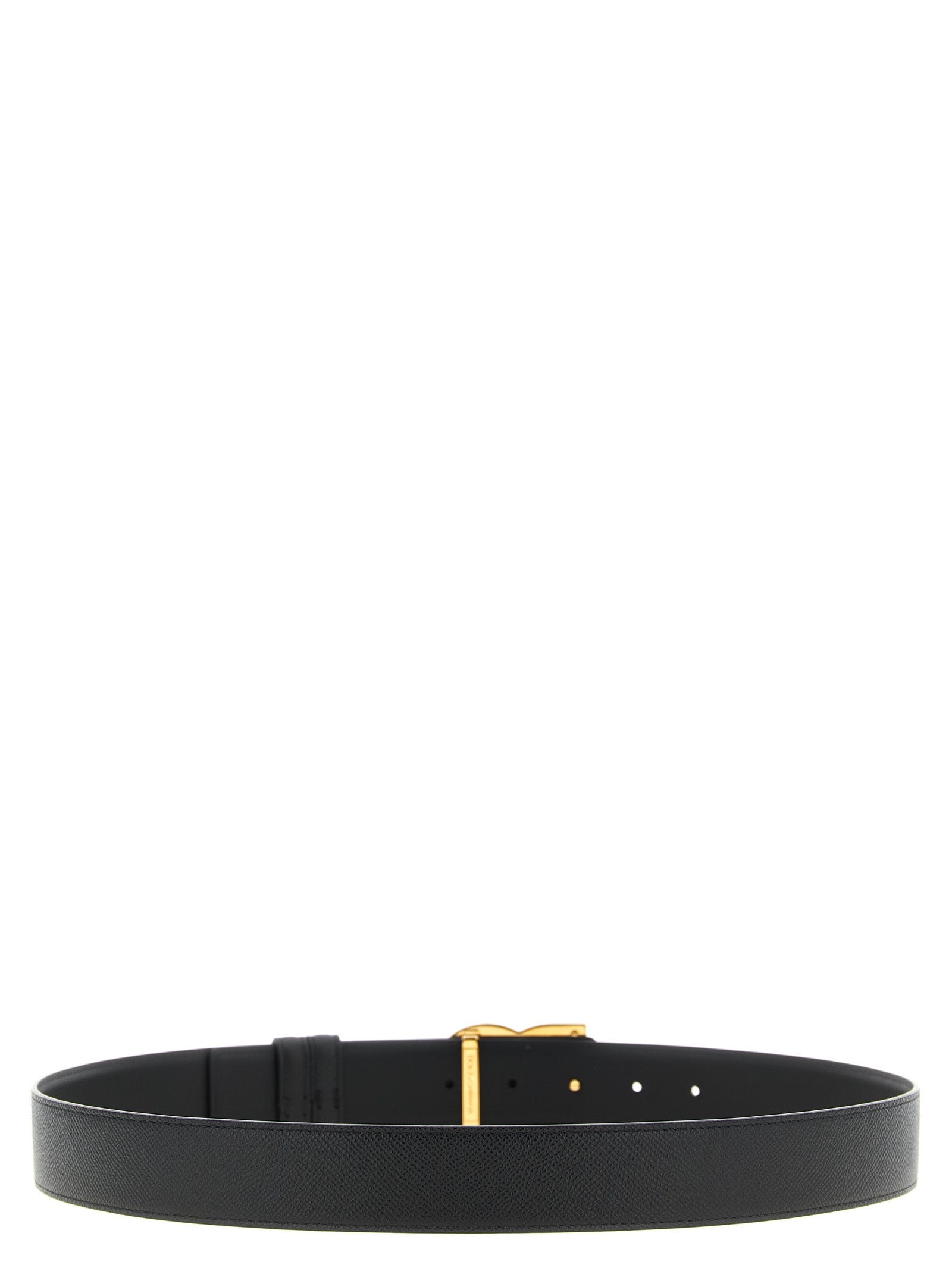 Dolce & Gabbana Black Calfskin Reversible Designer Belt