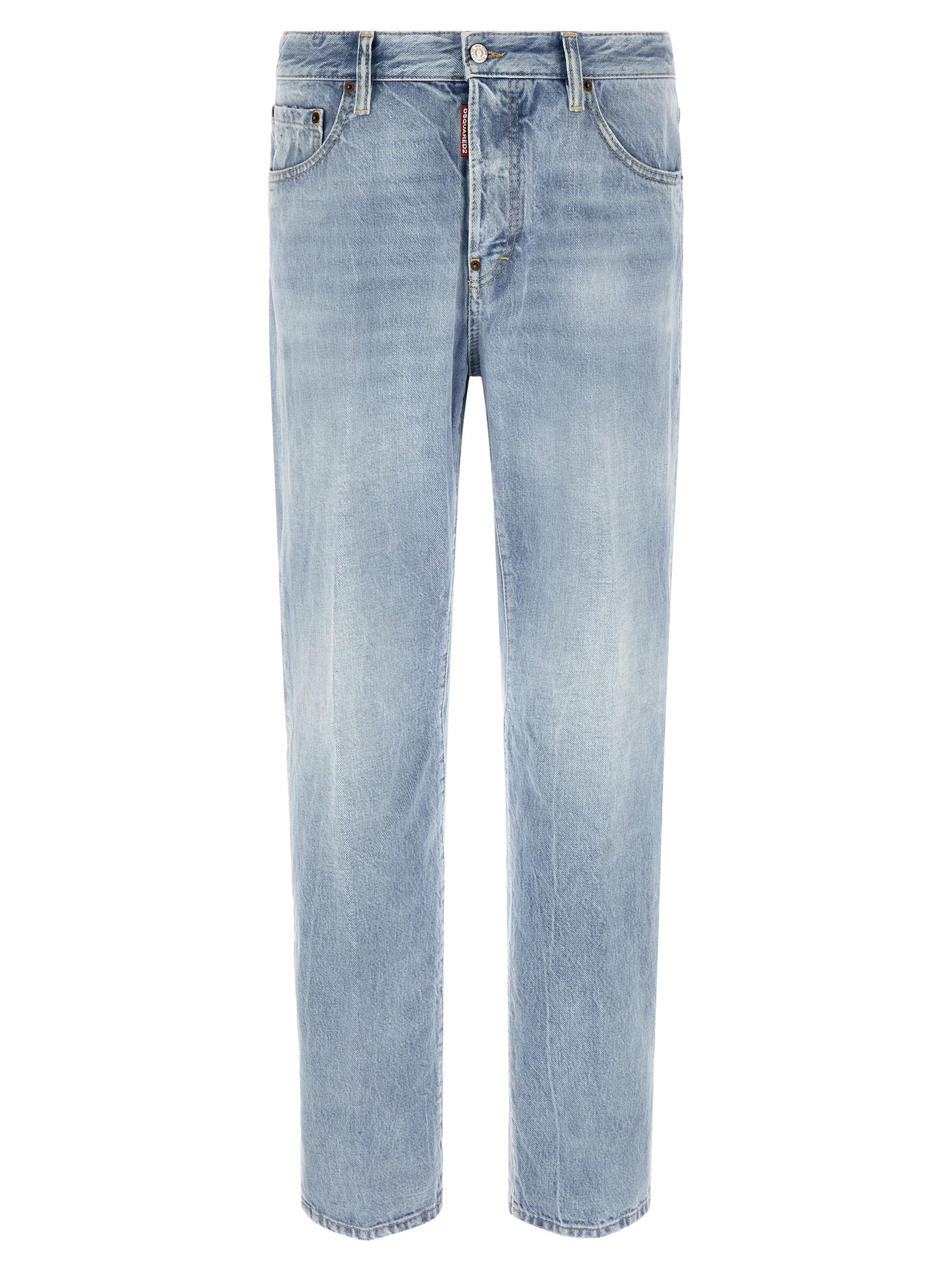 Dsquared² Blue Cotton Straight-Leg Jeans - Luxury Denim Couture