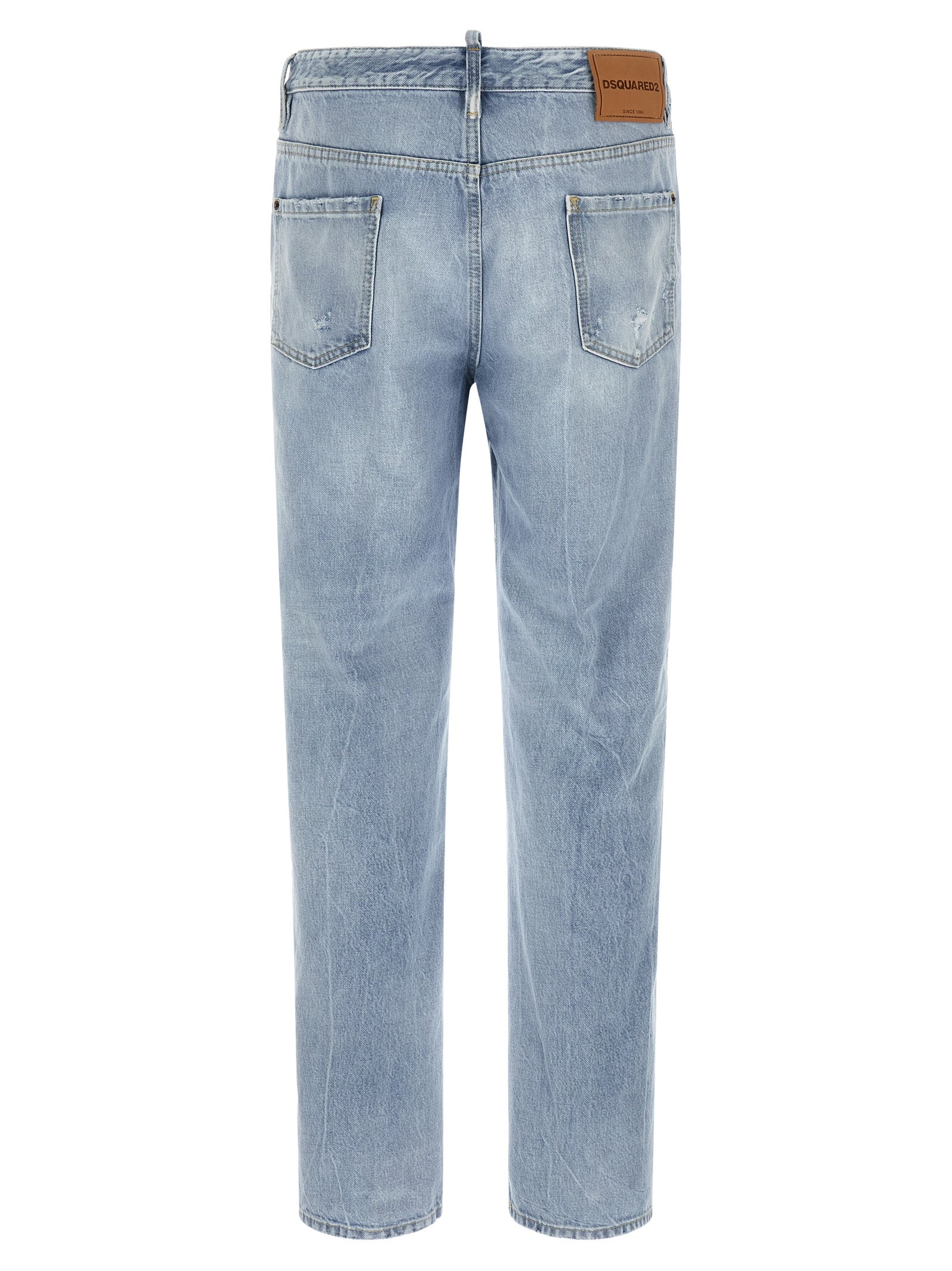 Dsquared² Blue Cotton Straight-Leg Jeans – Designer Luxury Denim