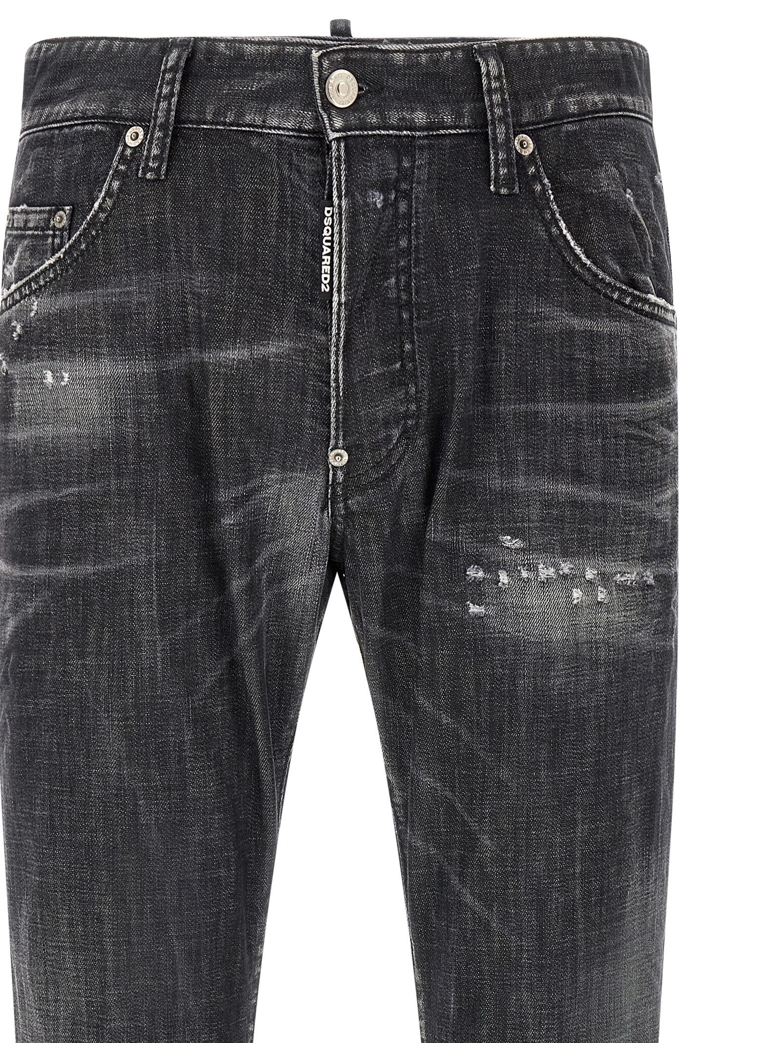 Dsquared² Gray Cotton Relaxed Fit Jeans - Designer Luxury Denim