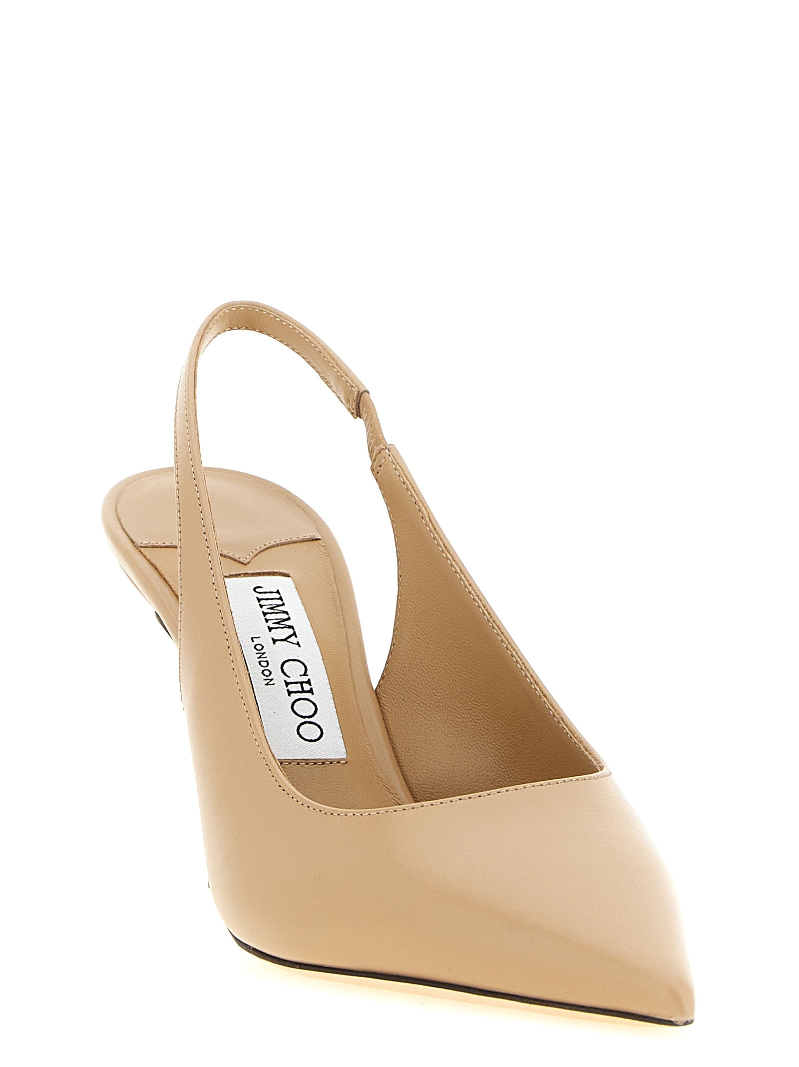 Elevate your elegance with Jimmy Choo's Beige Leather High Heel Pumps, where Italian craftsmanship meets timeless luxury, perfect for unforgettable moments.