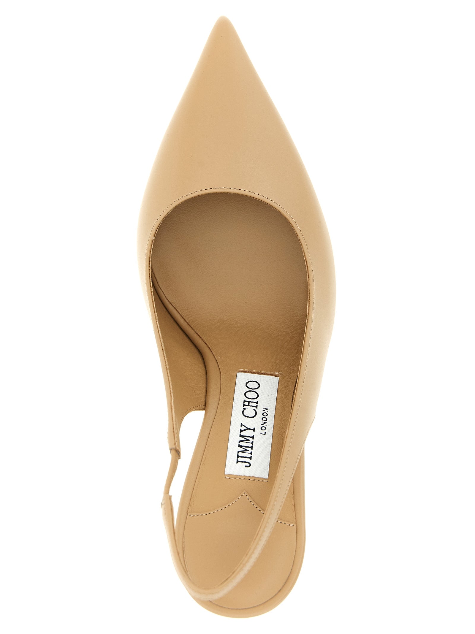 Indulge in the sophistication of Jimmy Choo's Beige Leather High Heel Pumps, where exquisite Italian craftsmanship meets timeless elegance for the discerning individual.