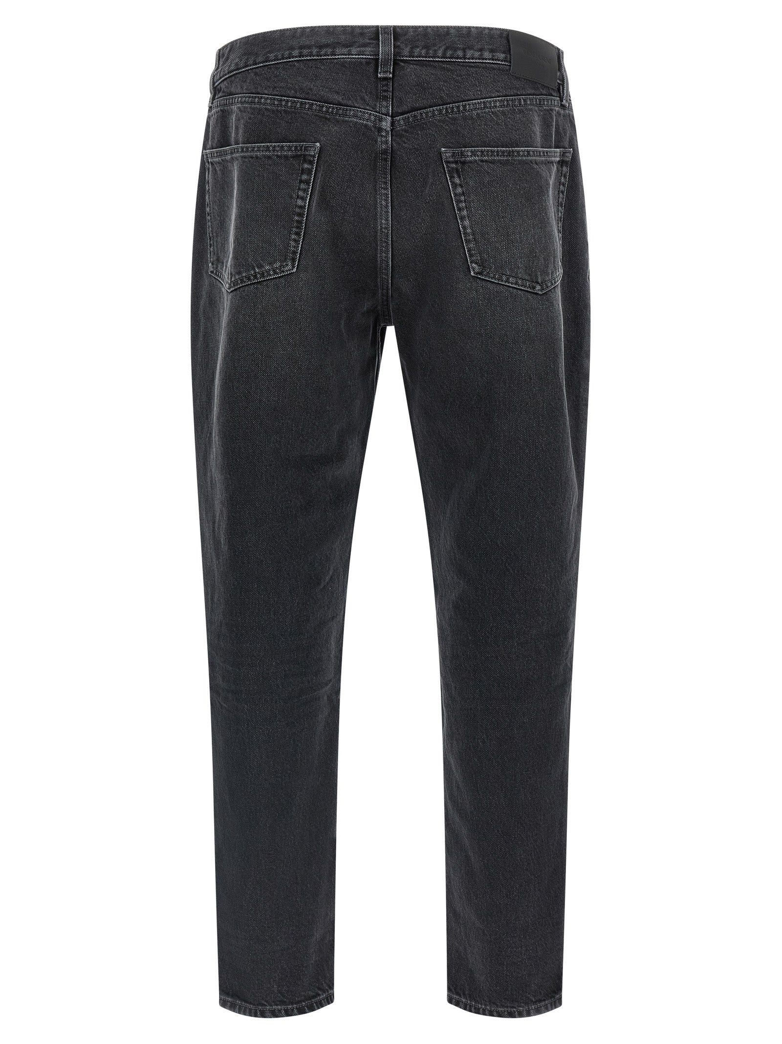 Experience the allure of Saint Laurent's Black Cotton Straight-Leg Jeans, where artisanal craftsmanship meets timeless elegance, perfect for the discerning individual.